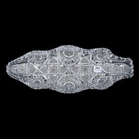 Celery Tray, Blown Mold, American Brilliant Cut Glass