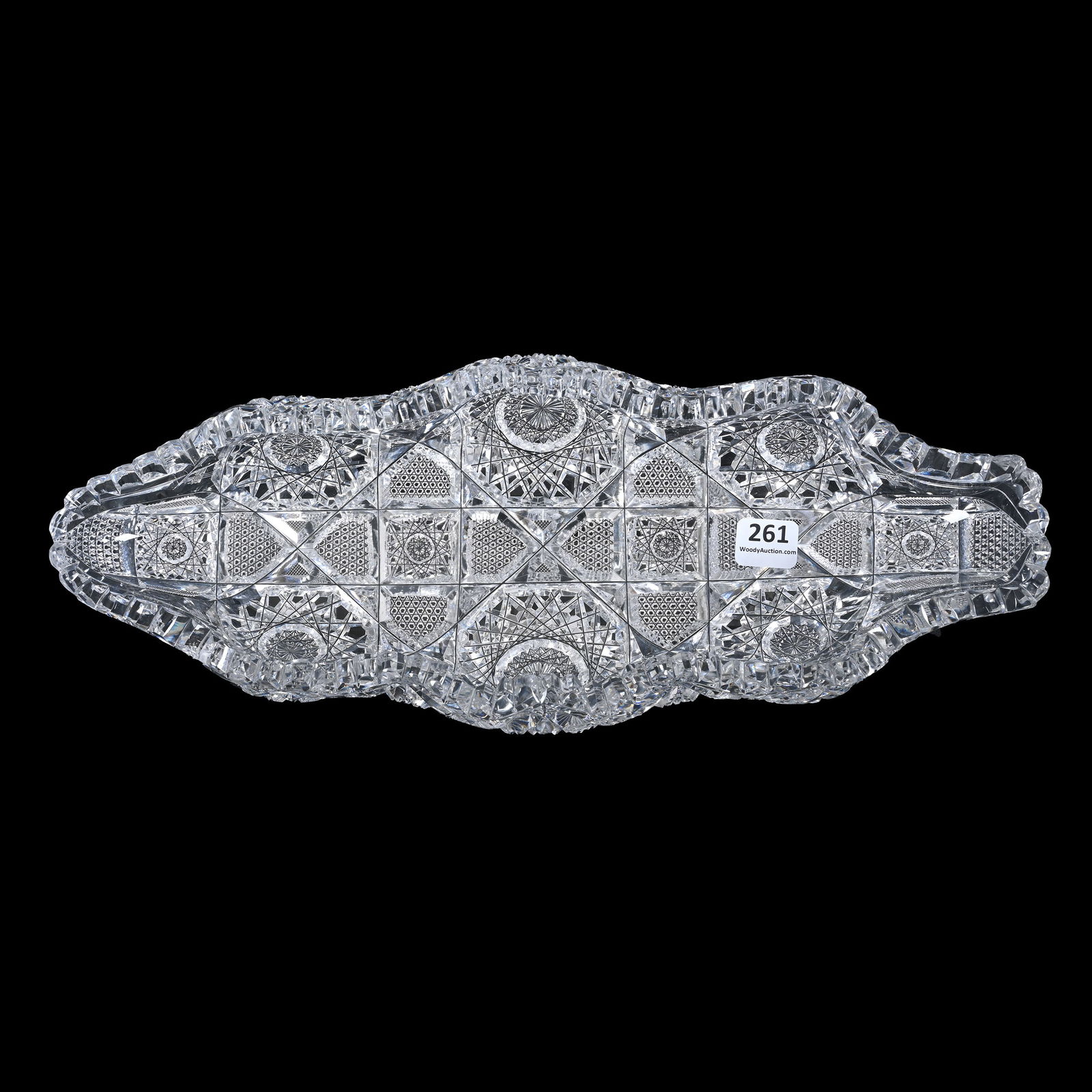 Celery Tray, Blown Mold, American Brilliant Cut Glass (1 of 3)