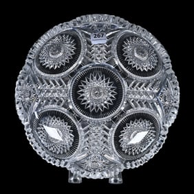 Bowl, American Brilliant Cut Glass, Sparkle Pattern By Pairpoint