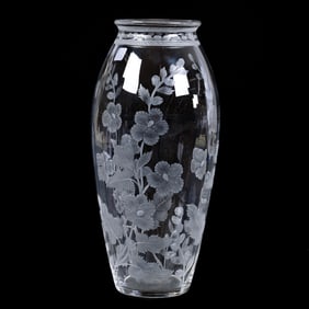Vase, American Brilliant Cut Glass, Signed Sinclaire