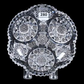 Nappy, American Brilliant Cut Glass, Quality Pattern By Buffalo Cut Glass