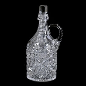 Demijohn Jug, American Brilliant Cut Glass, Monarch Pattern By J. Hoare