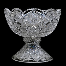 Punch Bowl, Two Part, American Brilliant Cut Glass