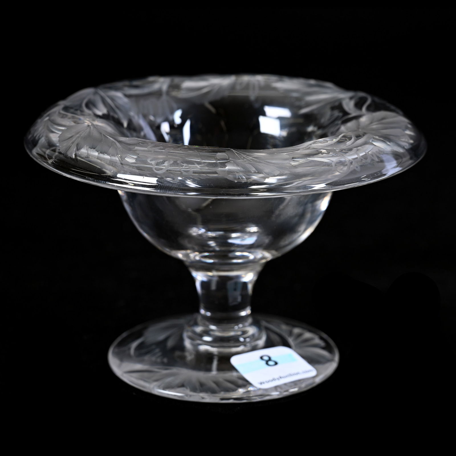 Small Compote, ABCG, Signed Tuthill Engraved Vintage Pattern (1 of 2)