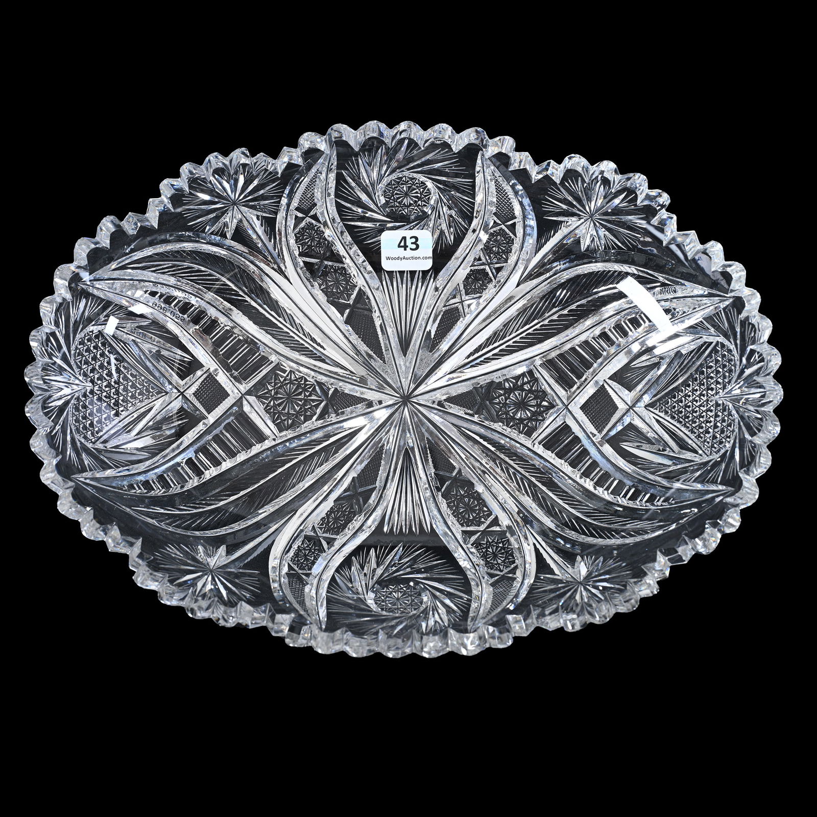 Ice Cream Tray, American Brilliant Cut Glass, Empress Pattern By Bergen (1 of 3)