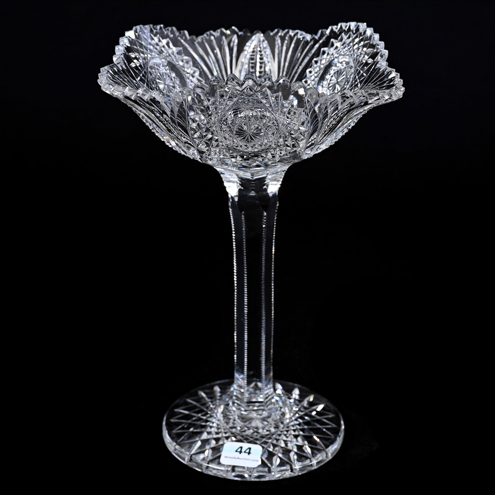 Compote, Tri-Corner, ABCG, Hobstar, Vesica, Prism And Fan Motif, Solid Notched Stem (1 of 3)