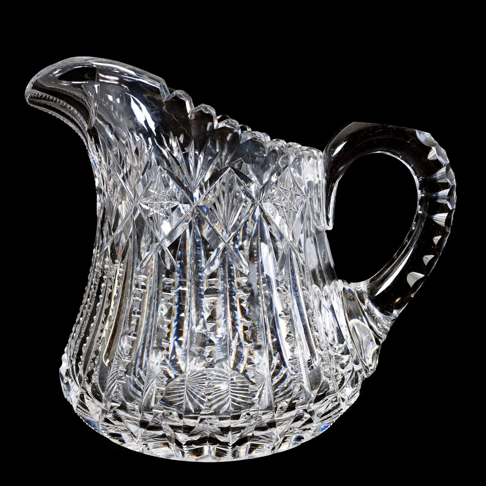 Pitcher, American Brilliant Cut Glass, Signed Libbey Pattern #83 (1 of 2)