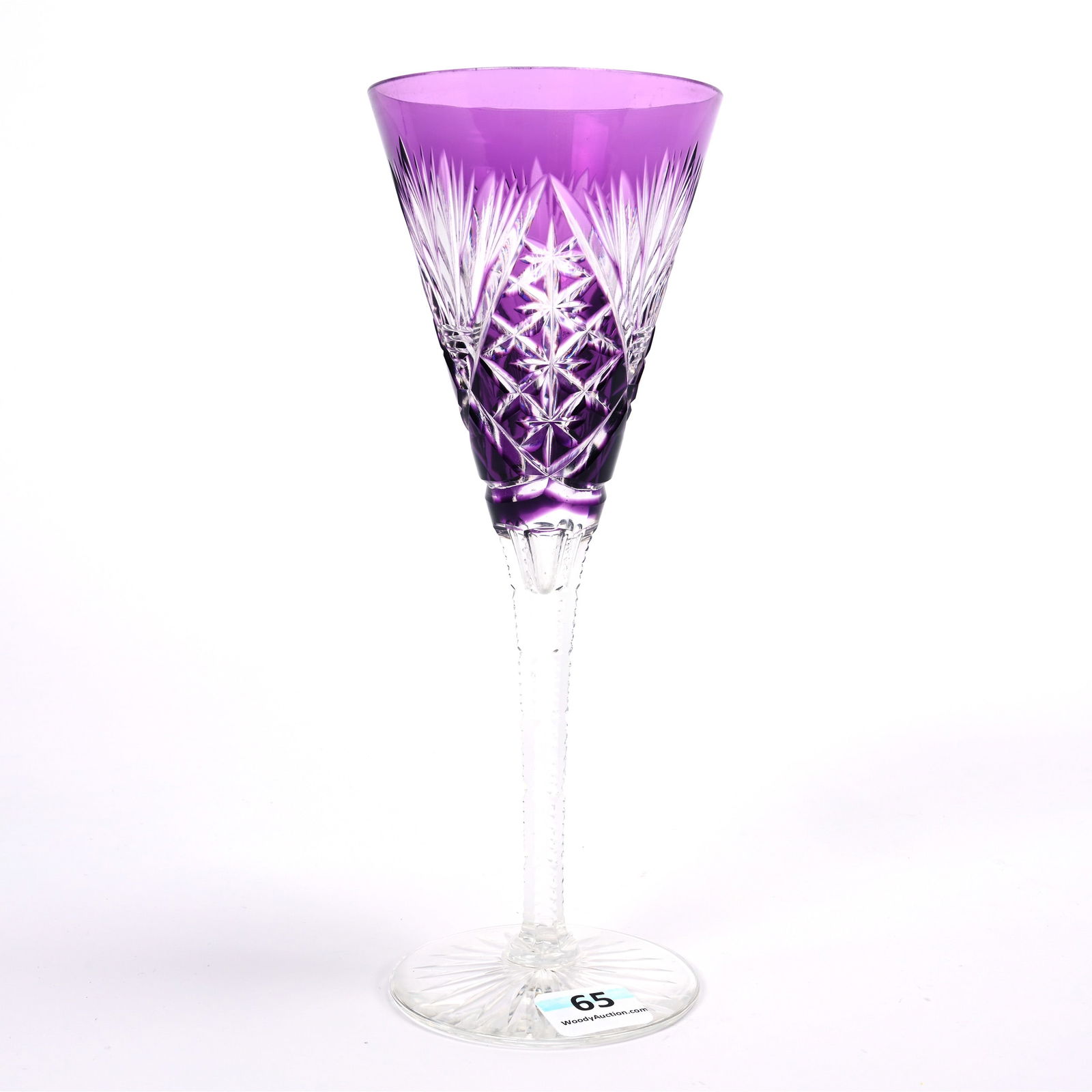 Flute Champagne, BPCG, Amythest Cut To Clear, Attributed To Val St. Lambert (1 of 2)