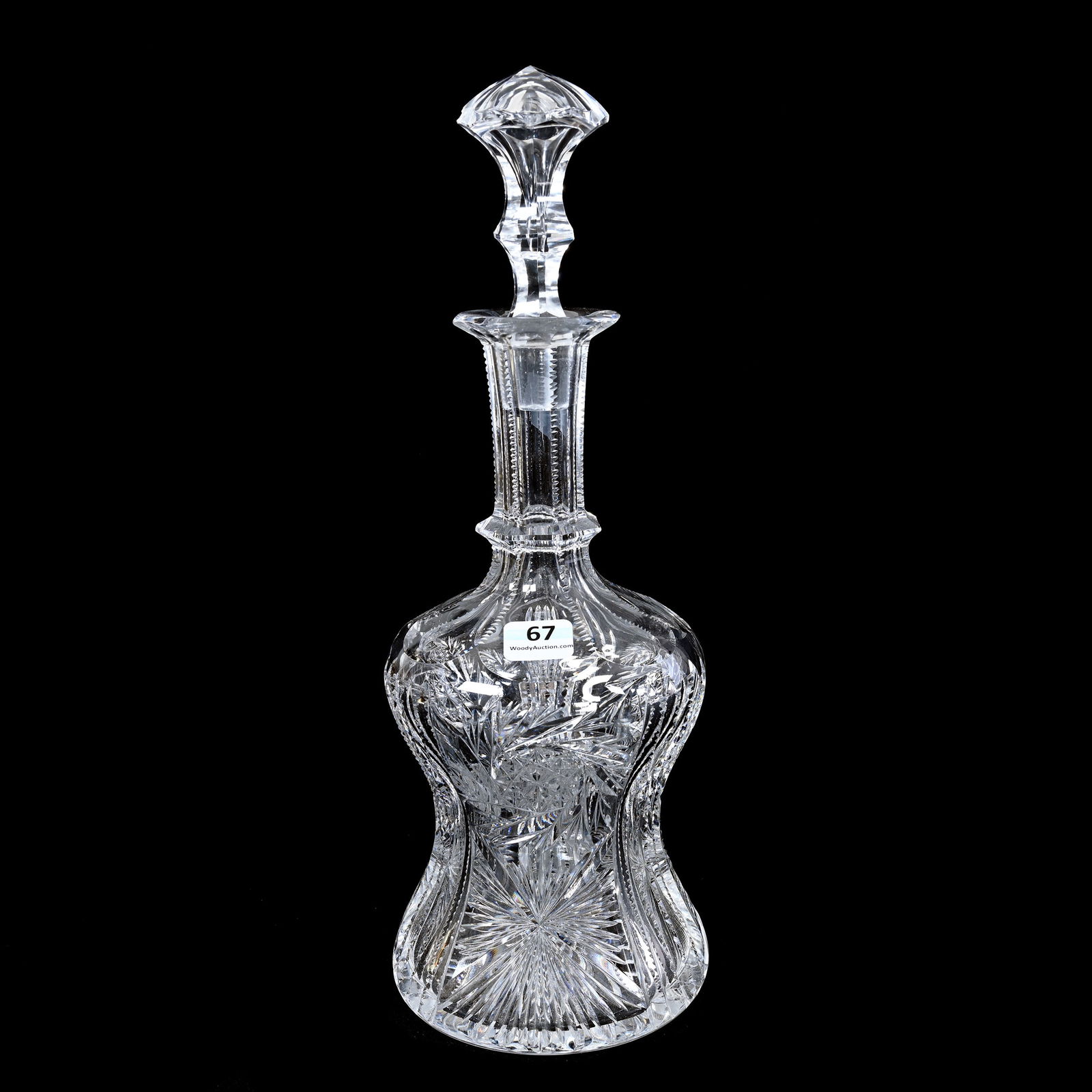 Decanter, American Brilliant Cut Glass, Carlyle Pattern By Quaker City, Ray Cut Base (1 of 4)