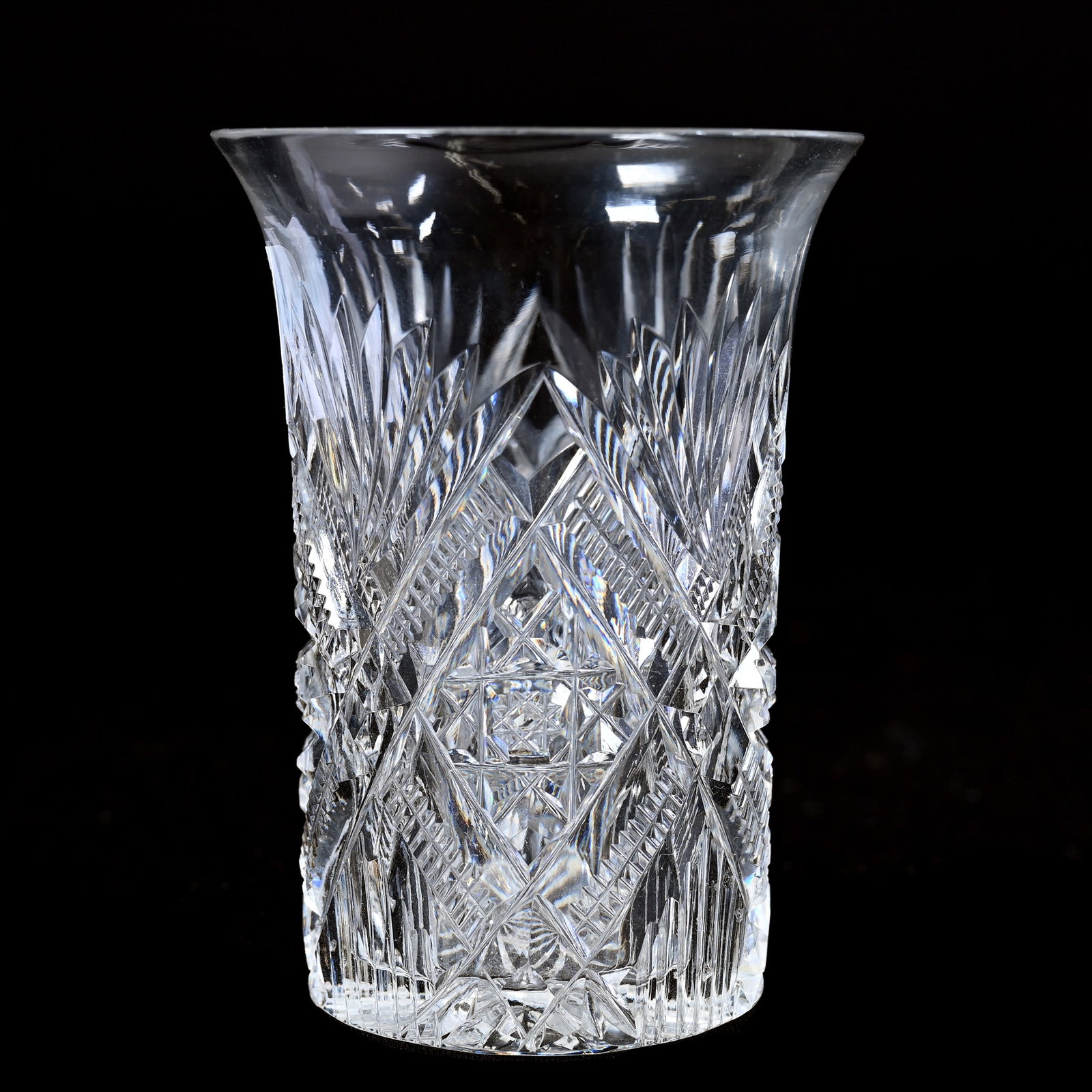 Juice Glass, American Brilliant Cut Glass, Signed Hawkes Melrose Pattern: Juice Glass, American Brilliant Cut Glass, Signed Hawkes Melrose Pattern, 3.5" x 2.5", Ray Cut Base, Indiana Private Collection. UPDATED 10-21-24: Corrected Pattern Name.