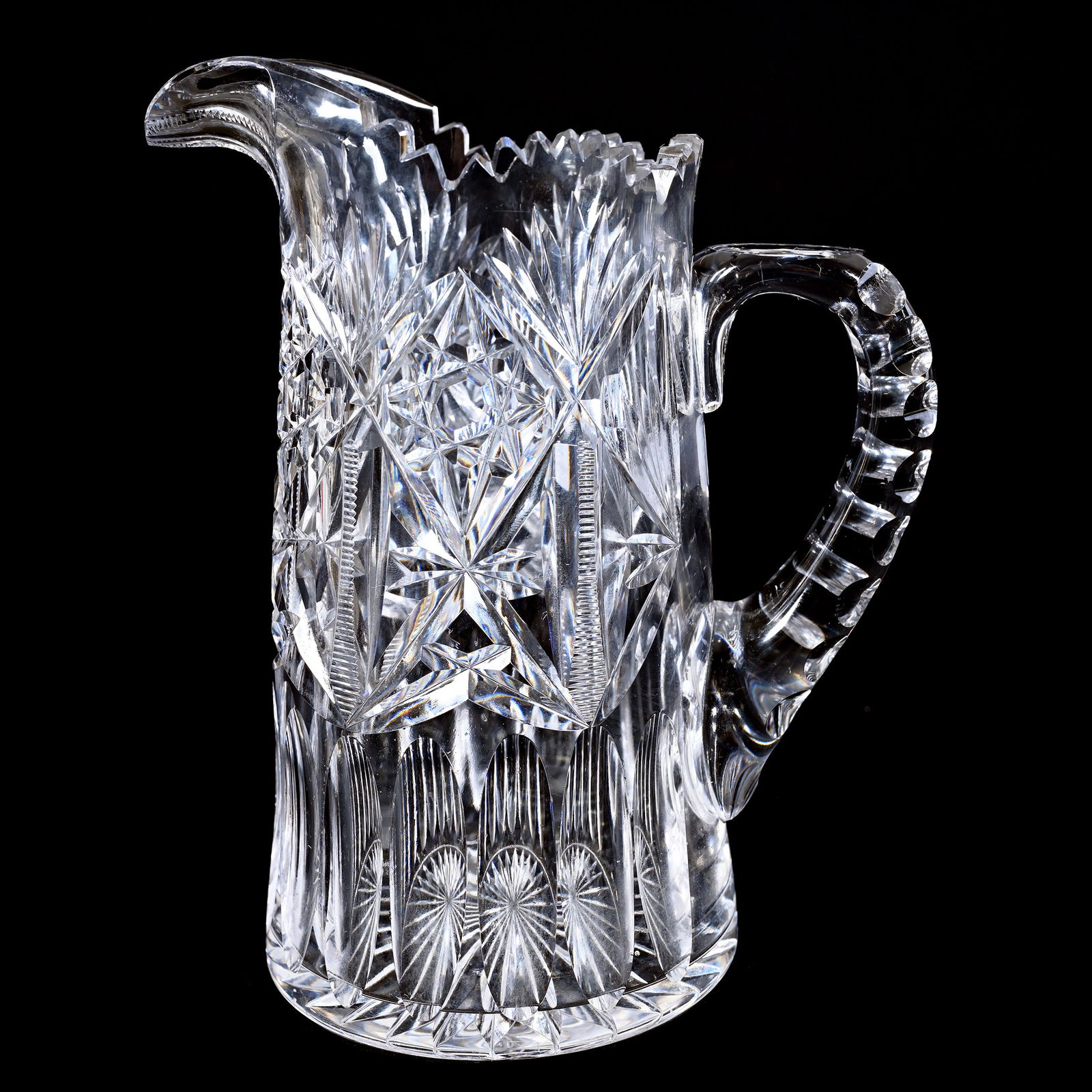 Pitcher, American Brilliant Cut Glass, Signed Sinclaire (1 of 2)