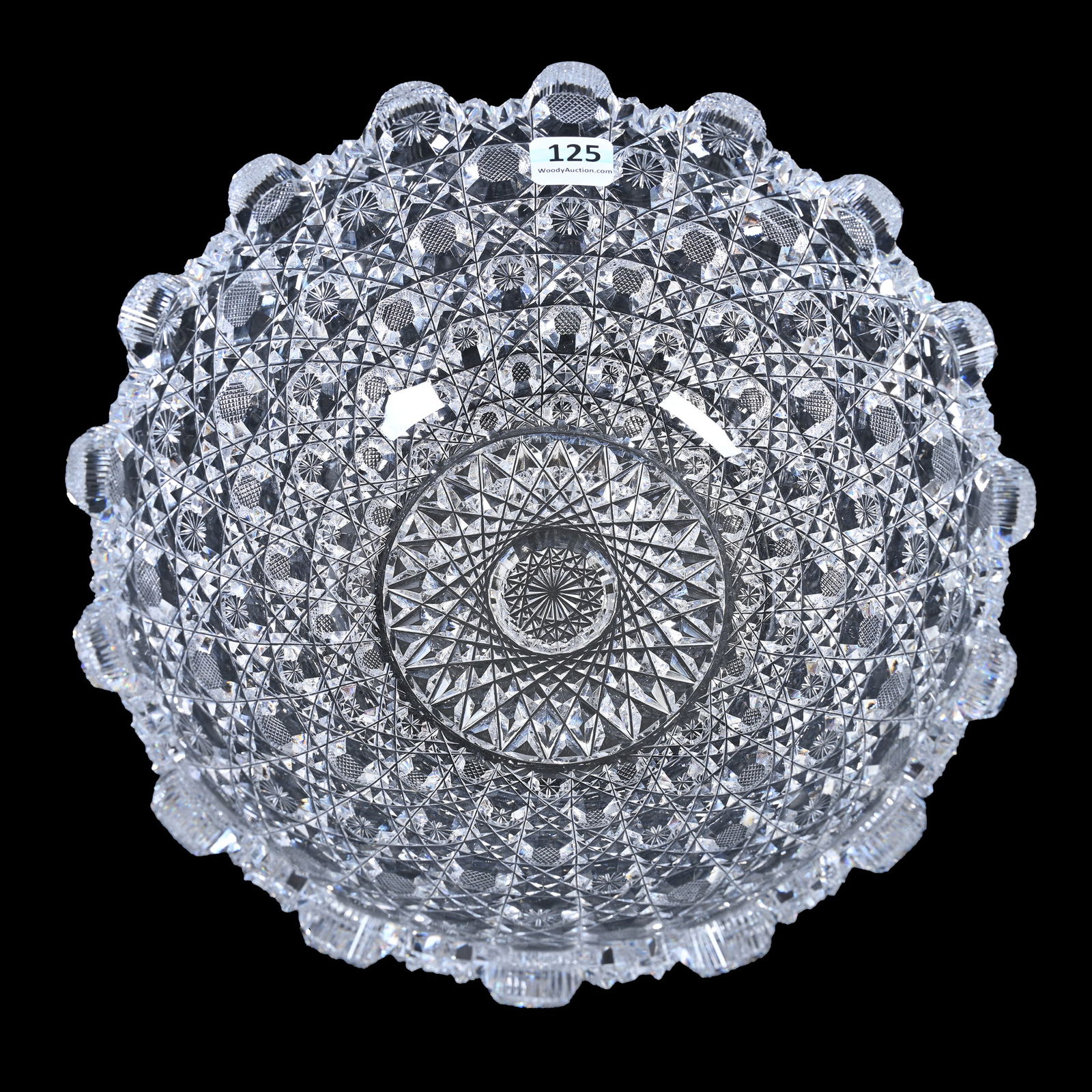 Bowl, American Brilliant Cut Glass, Full Harvard Cut Pattern, Harvard Center (1 of 3)