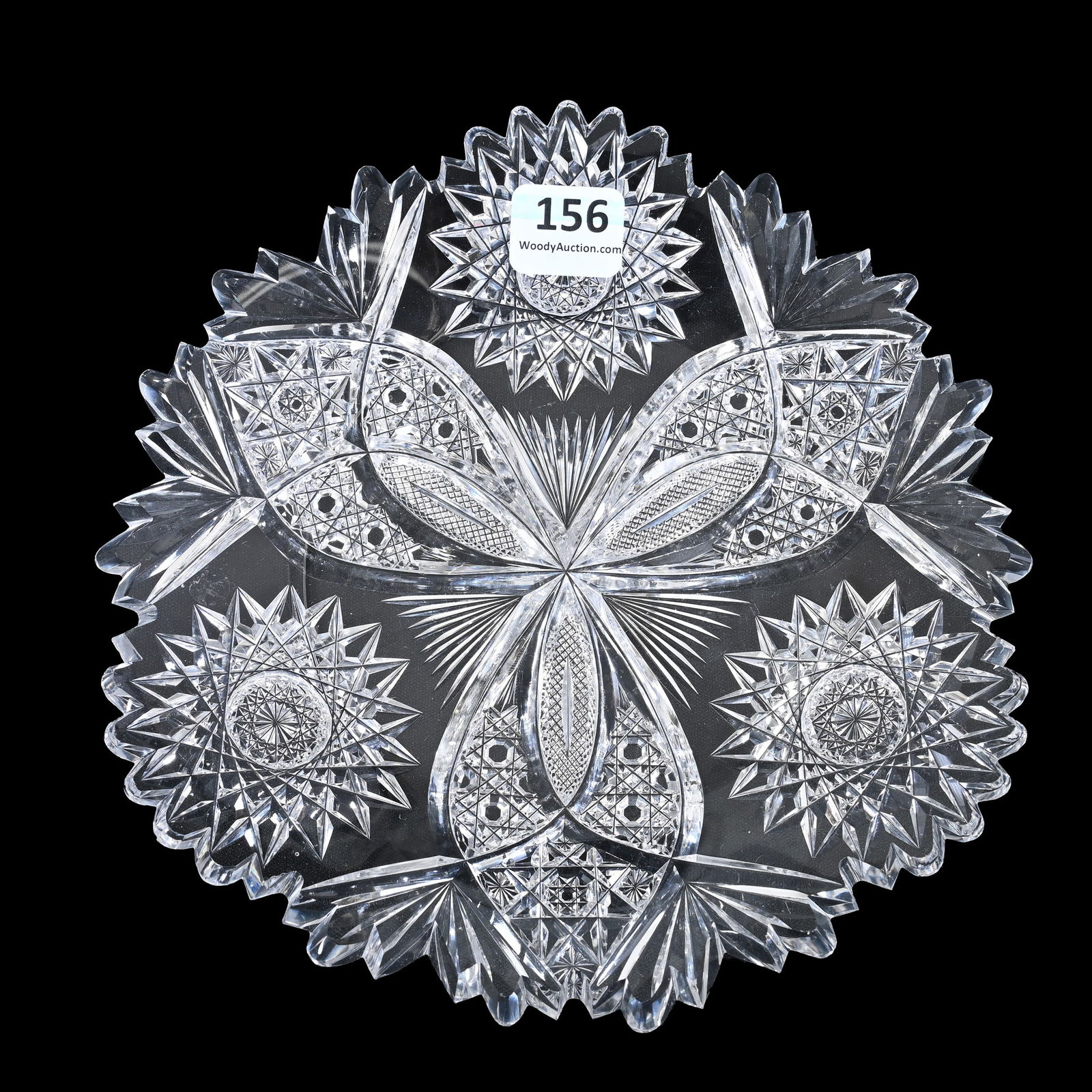 Plate, American Brilliant Cut Glass, Signed Hawkes Chrysanthemum Pattern (1 of 2)