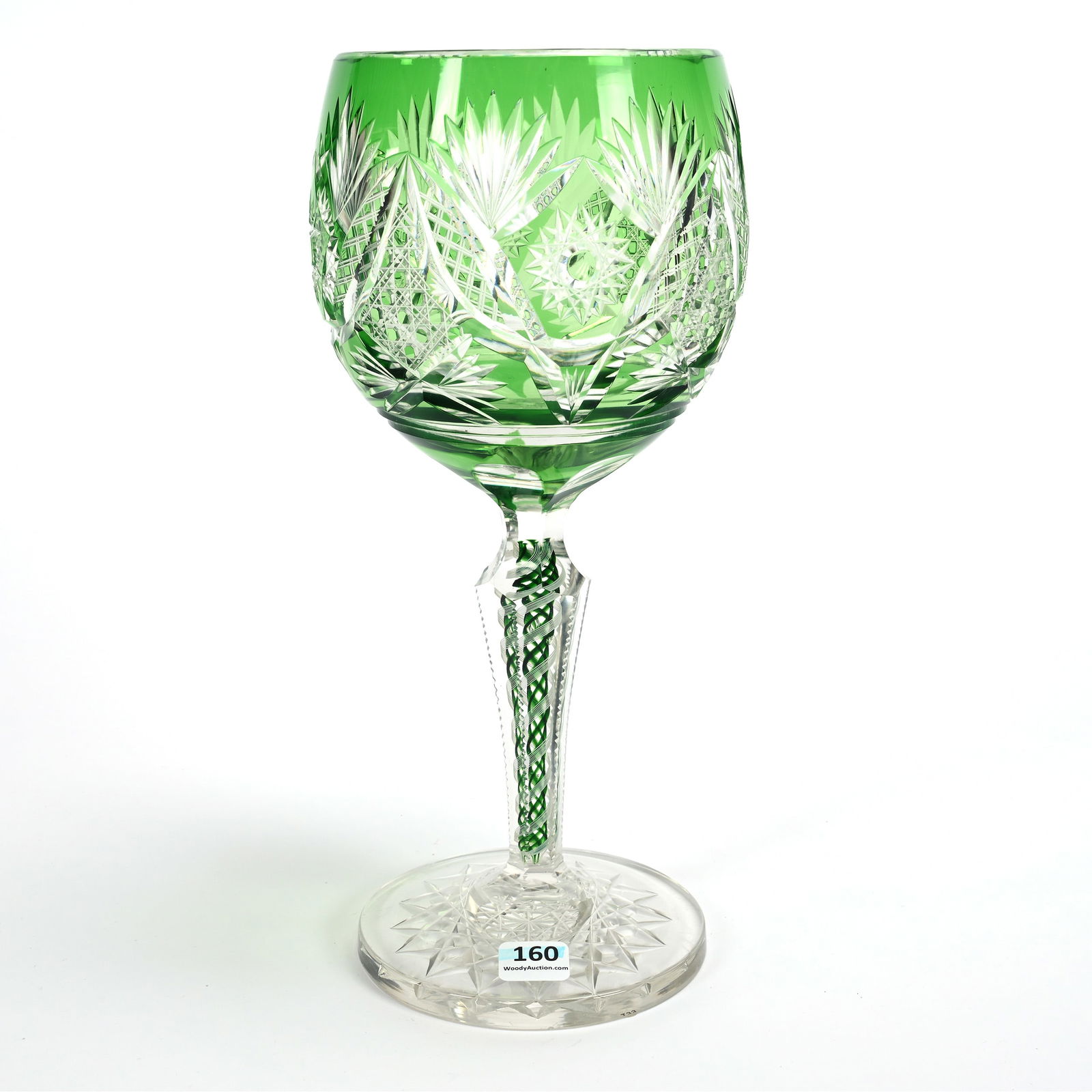 Chalice, Brilliant Period Cut Glass, Green Cut To Clear (1 of 2)