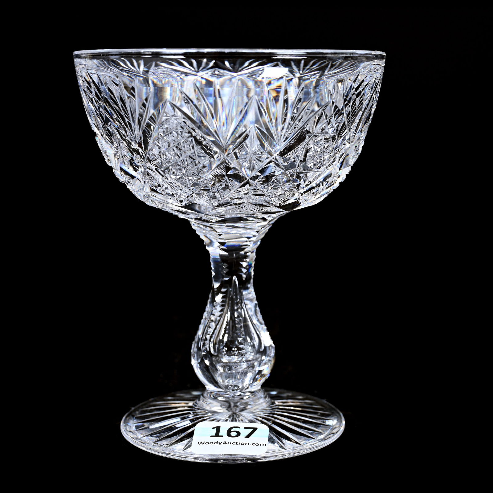 Champagne Stem, American Brilliant Cut Glass, Signed Libbey Imperial Pattern (1 of 2)