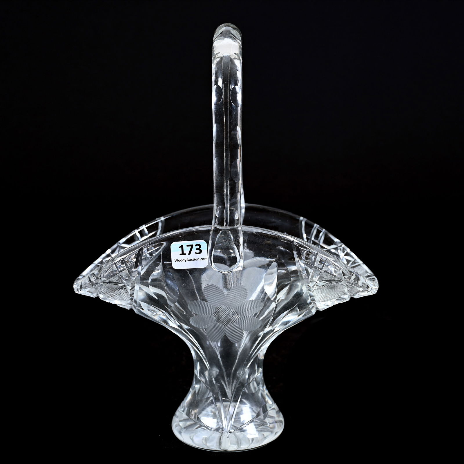 Basket, American Brilliant Cut Glass, Floral And Harvard Pattern (1 of 4)