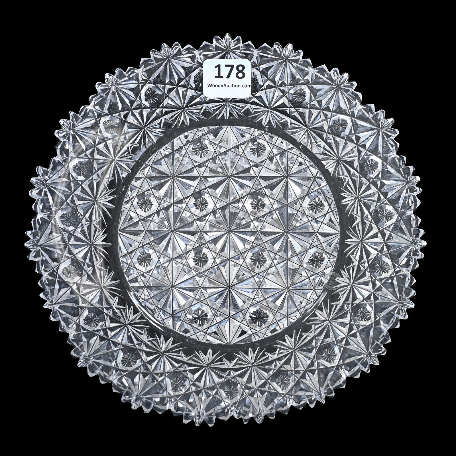 Plate, American Brilliant Cut Glass, Russian Pattern, Star Cut Buttons (1 of 2)