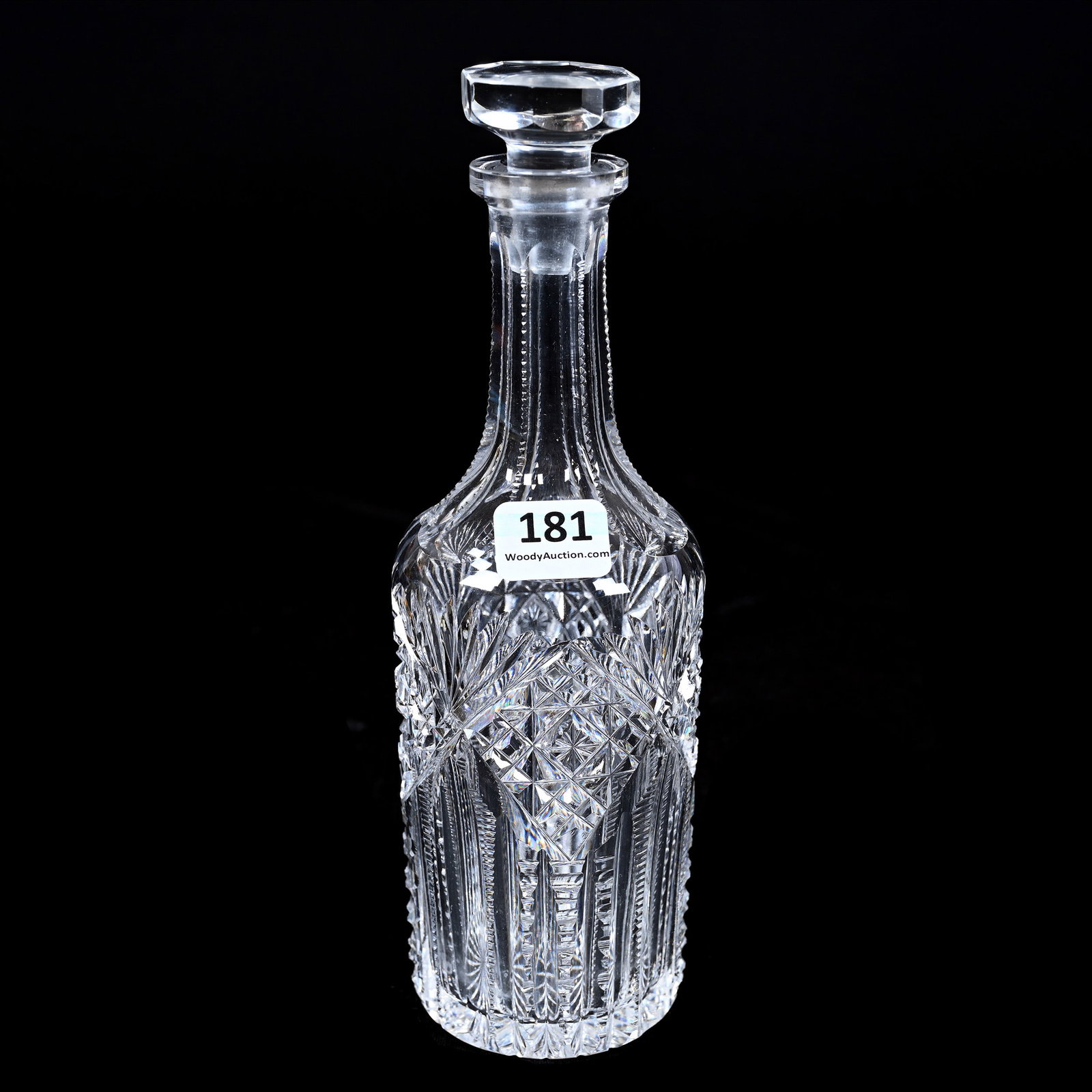 Tabasco Bottle, American Brilliant Cut Glass, Tasso Pattern By J. Hoare: Tabasco Bottle, American Brilliant Cut Glass, Tasso Pattern By J. Hoare, 8" x 2.5", Exactly As Shown In The Black American Cut Glass Association J. Hoare Catalog, Page 158, Dr. Dallas & The Late Evely
