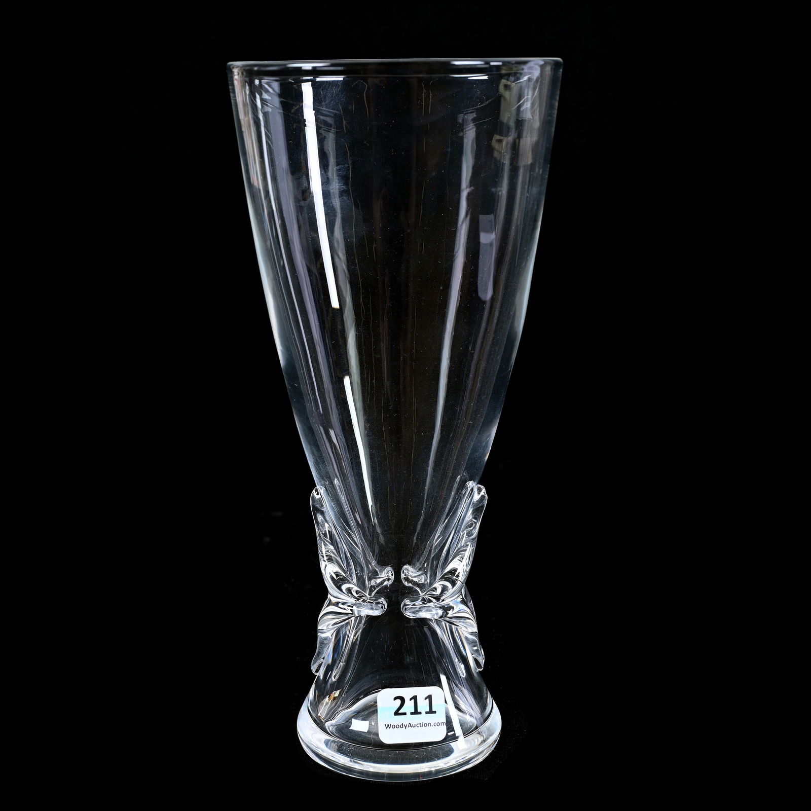Vase, Pilsner Shape, Clear Crystal Signed Steuben (1 of 3)