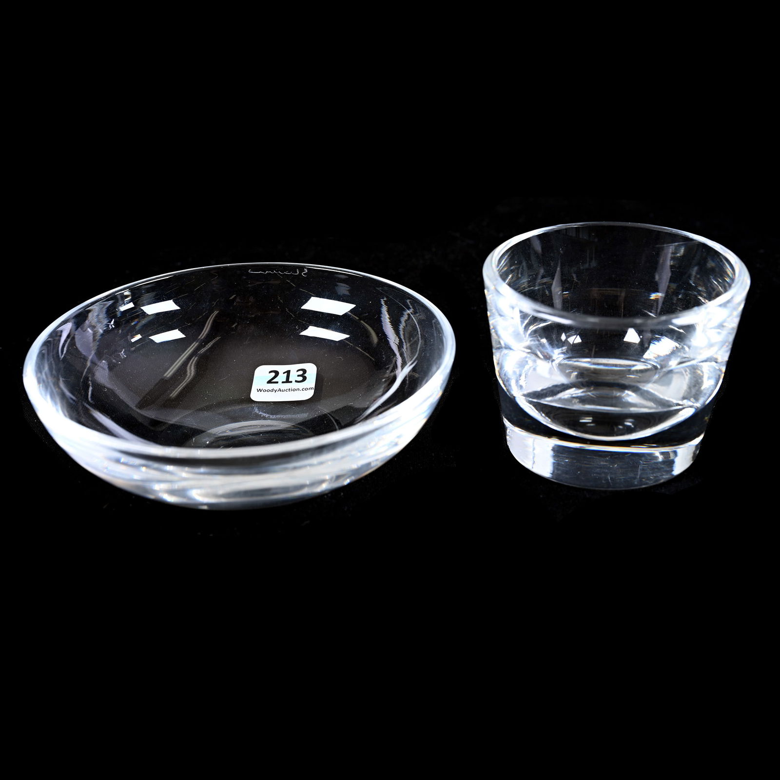 (2) Items, Clear Crystal Signed Steuben (1 of 2)