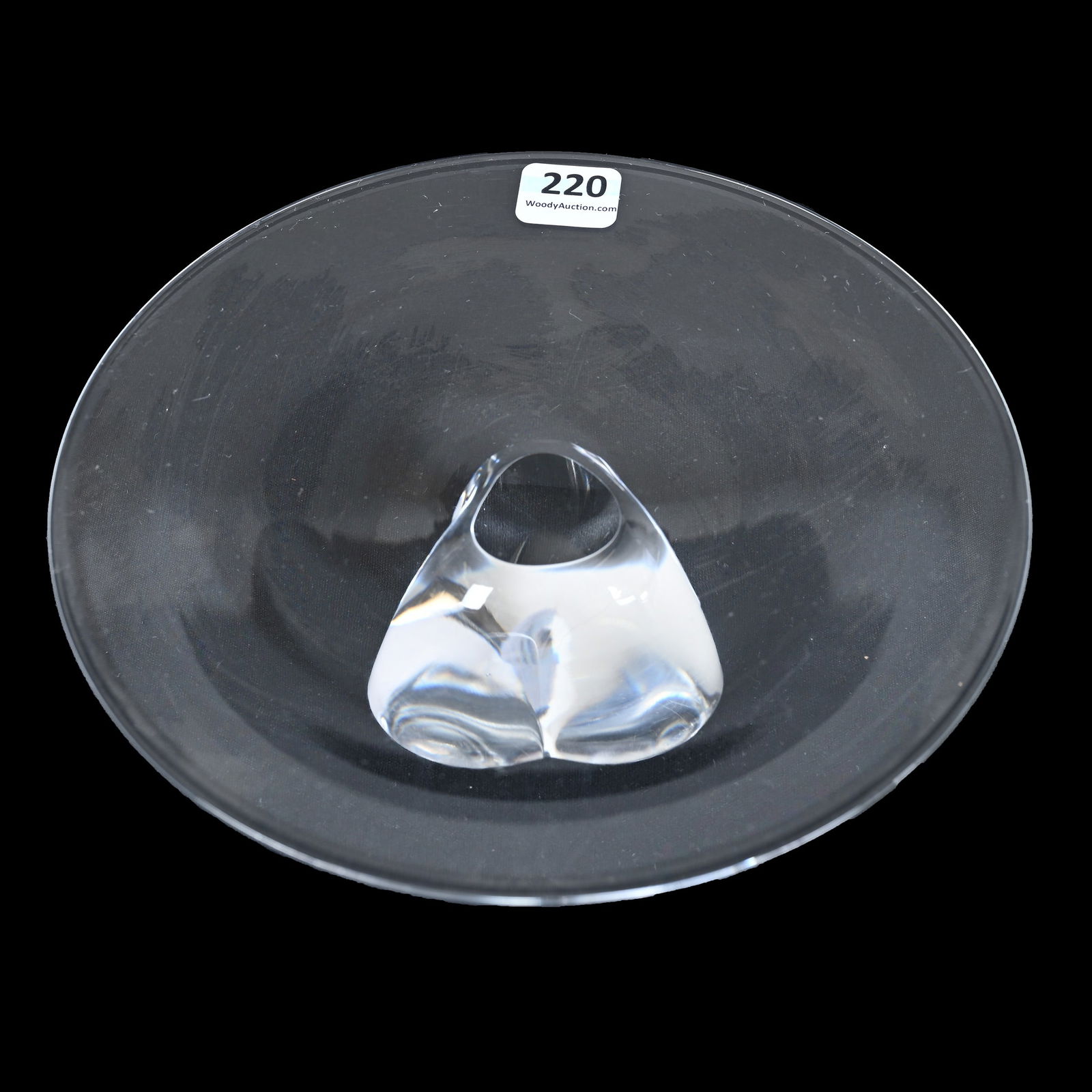 Pastry Tray, Clear Crystal Signed Steuben (1 of 2)