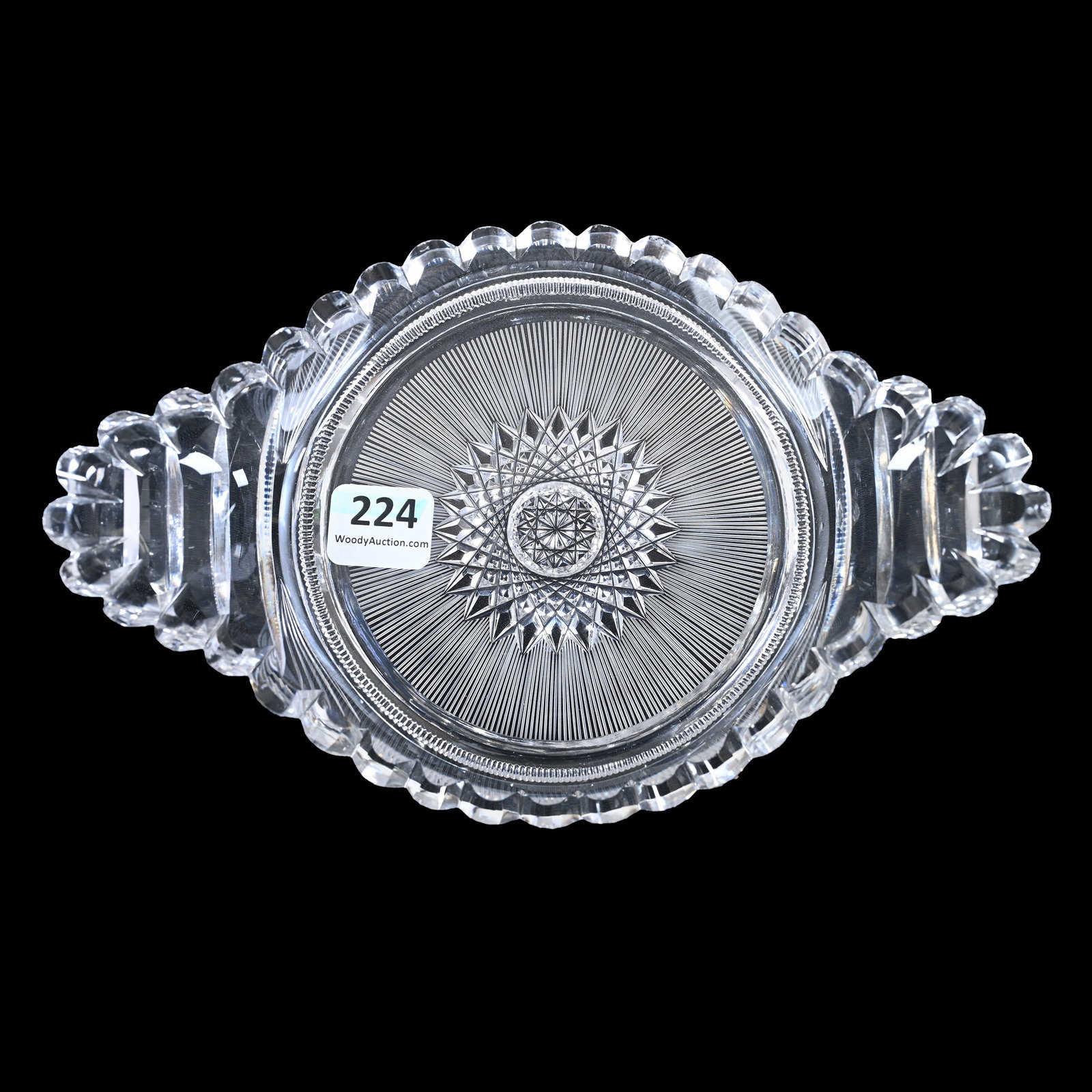 Lemon Plate, American Brilliant Cut Glass: Lemon Plate, American Brilliant Cut Glass, 7.5" x 5", Indiana Private Collection.