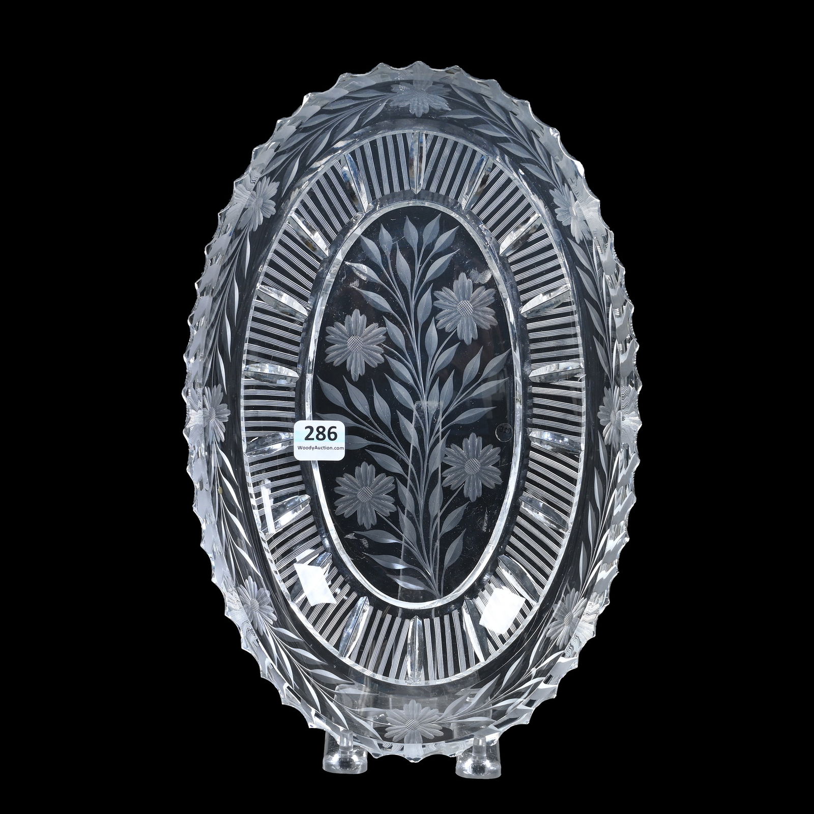 Oval Bowl, American Brilliant Cut Glass, Signed Fry (1 of 5)