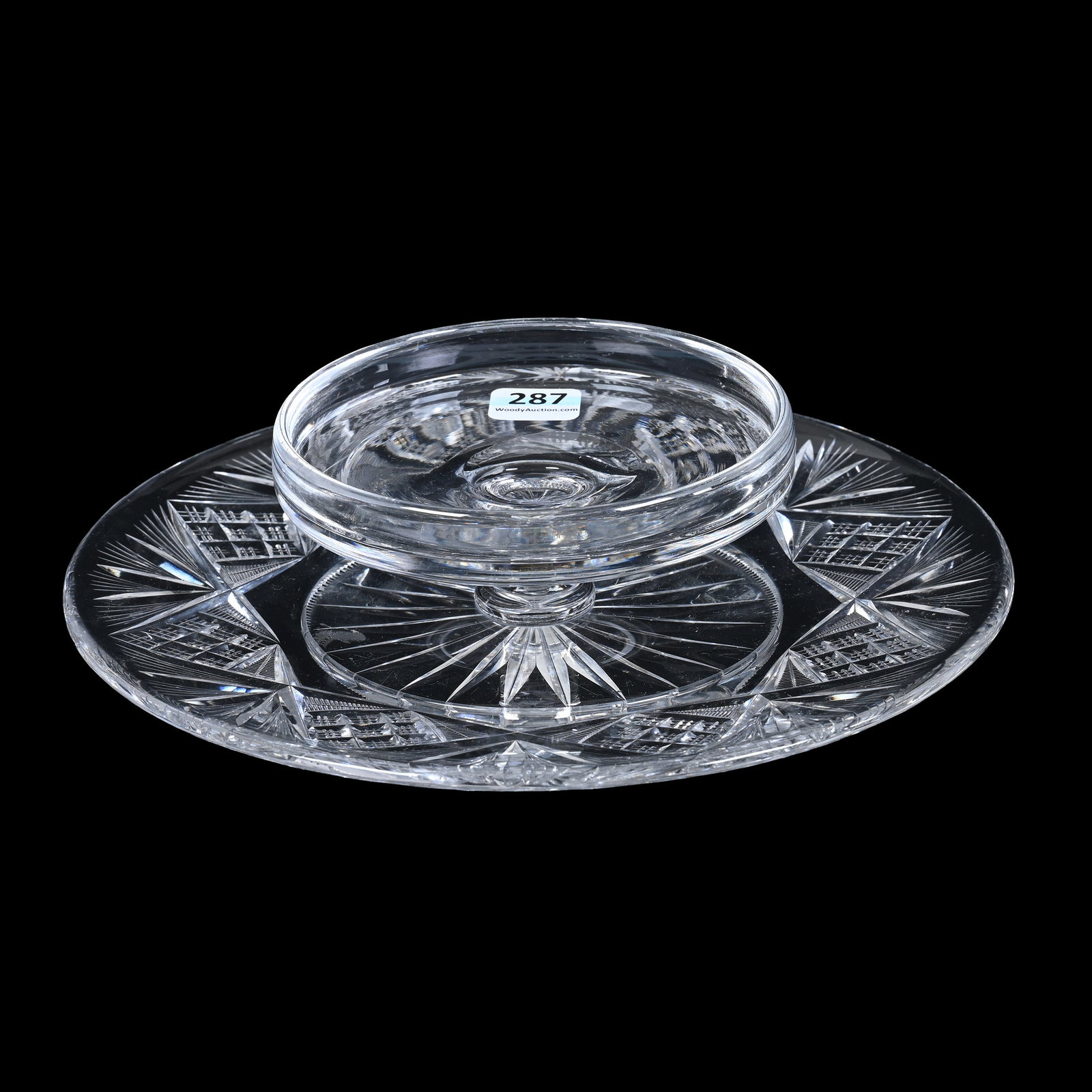 Cheese/Cracker Server, American Brilliant Cut Glass (1 of 4)