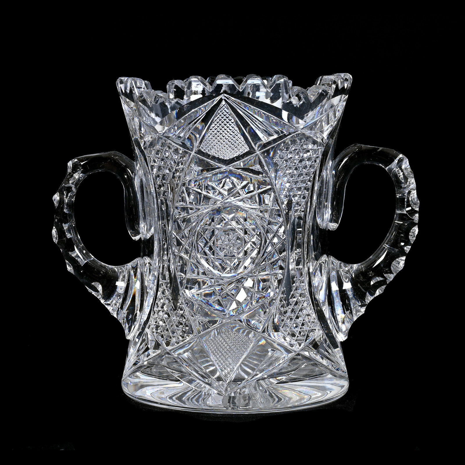 Spooner, Two Handles, American Brilliant Cut Glass (1 of 2)