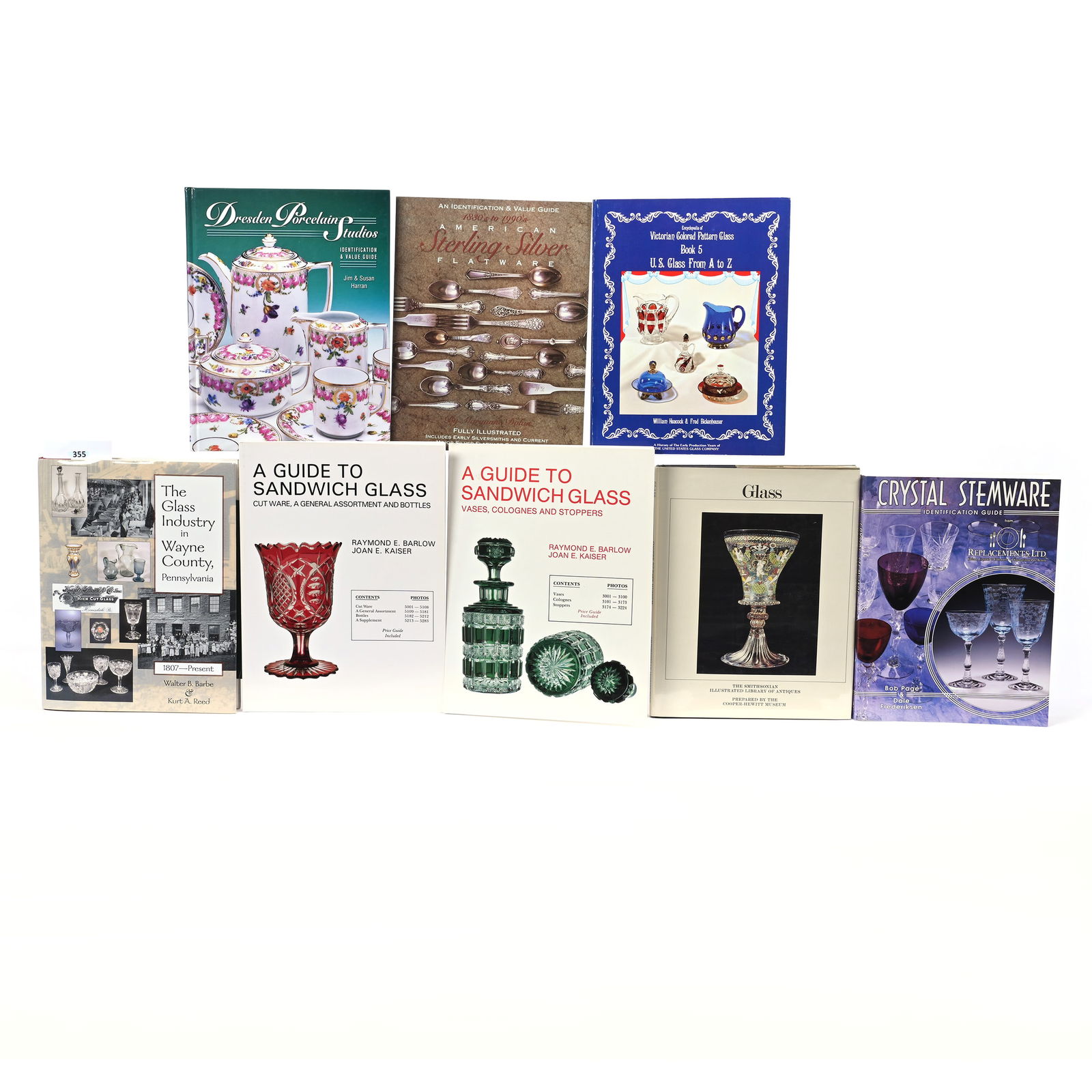 (10) Books About Various Types Of Antique Glassware/porcelain Auction