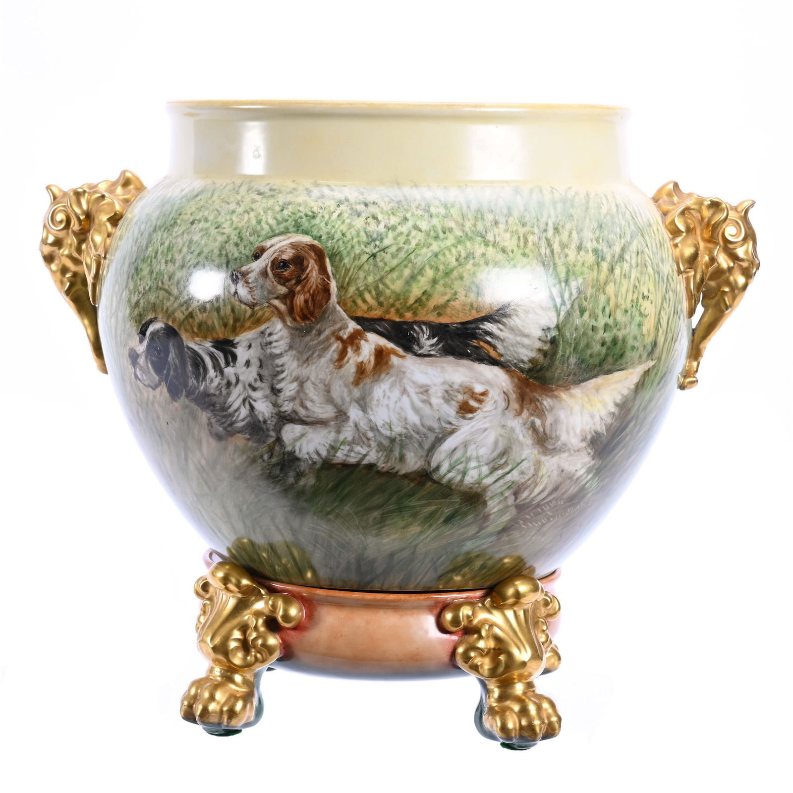 Jardiniere On Pedestal Marked J.P.L. Limoges, Incredible Hand Painted, Two Different Scenes (1 of 6)