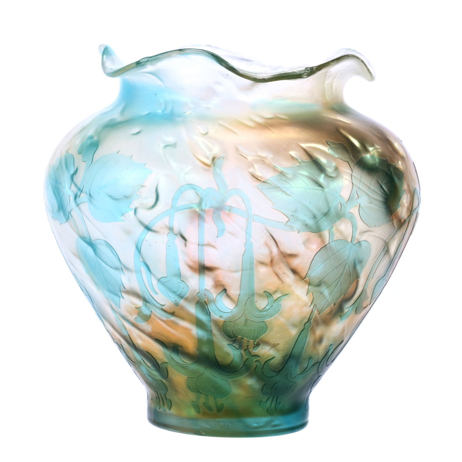 Vase Signed Cristallerie De Pantin French Cameo Art Glass (1 of 4)