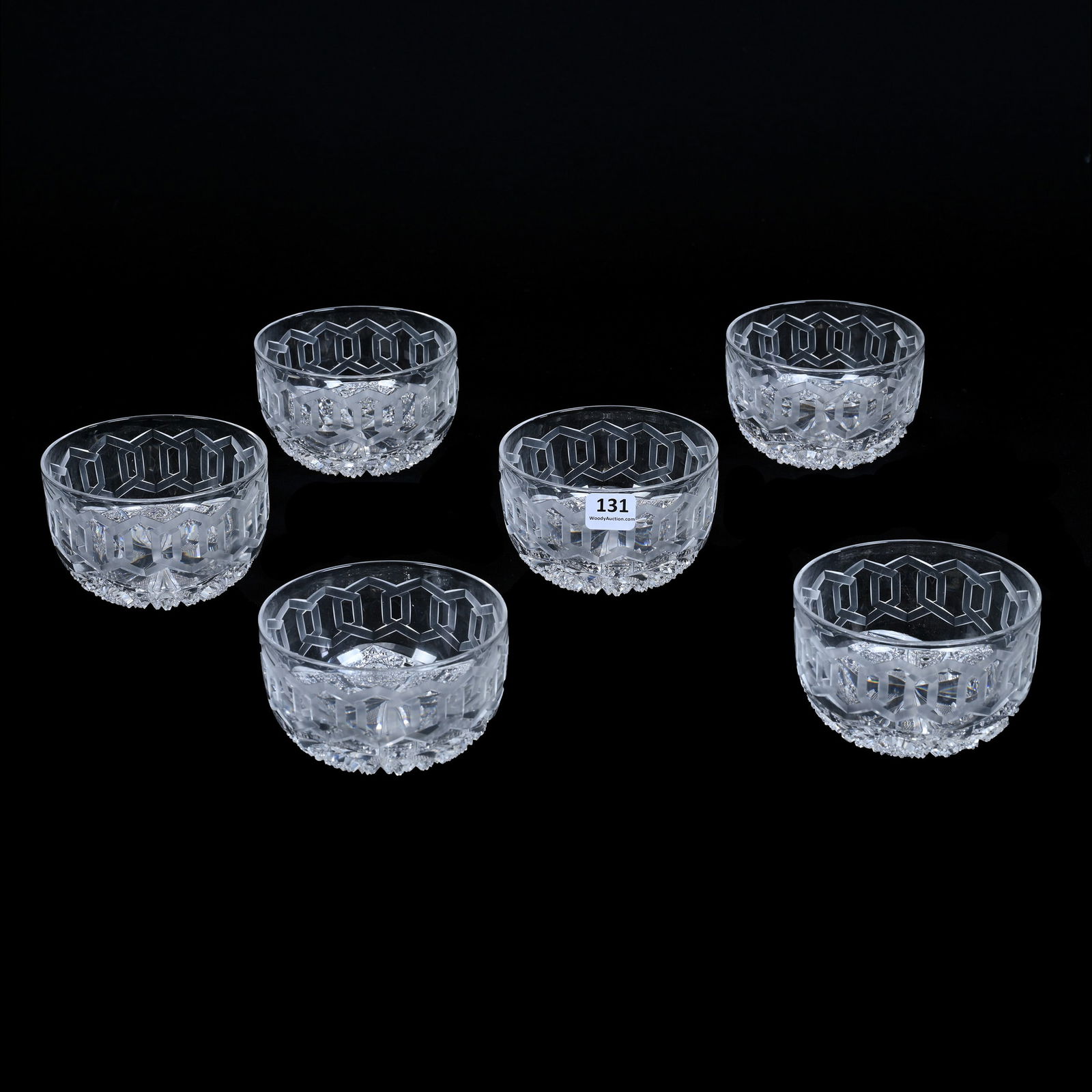 (6) Finger Bowls, American Brilliant Cut Glass, Alhambra Pattern By Meriden (1 of 3)