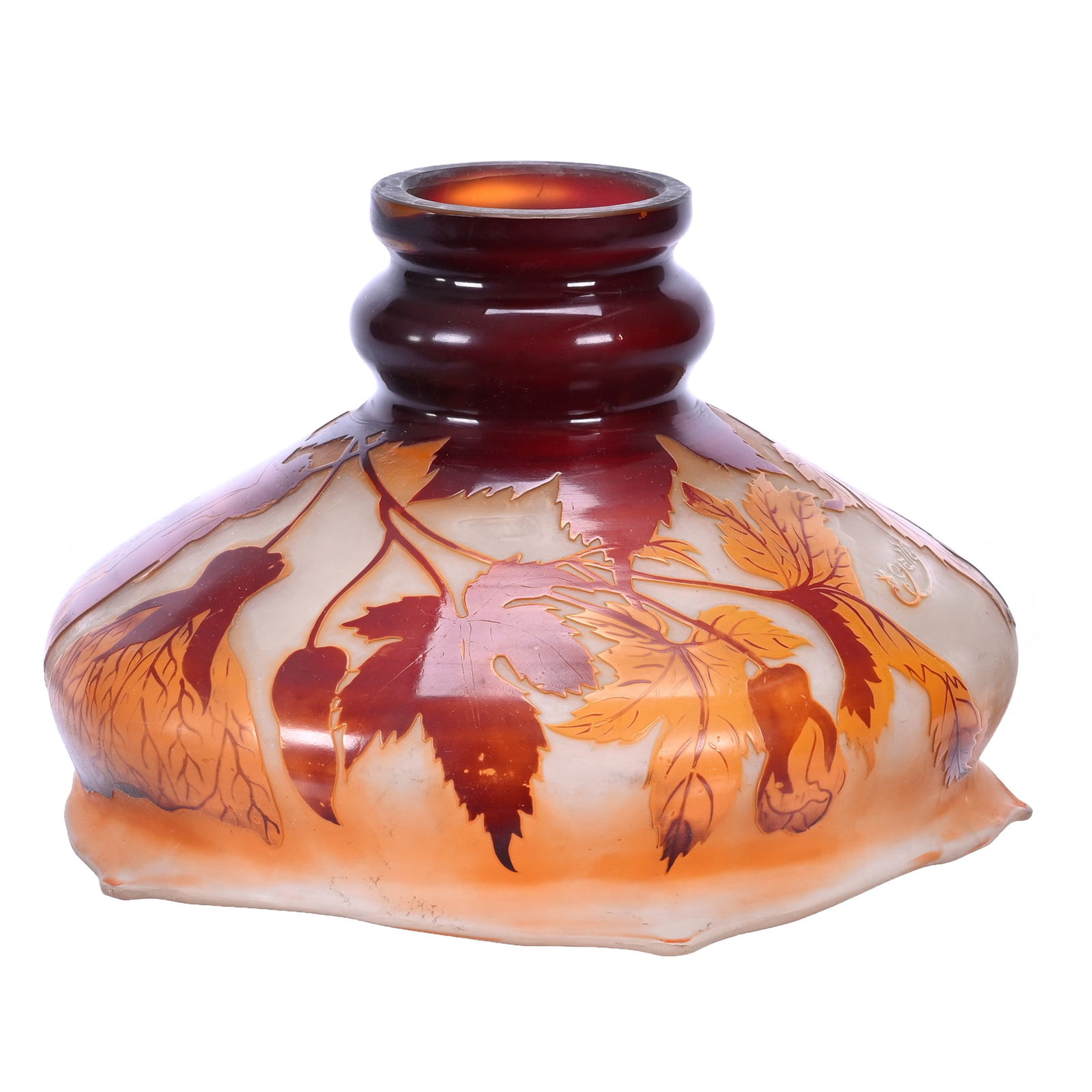 Light Shade Signed *Galle French Cameo Art Glass (1 of 4)