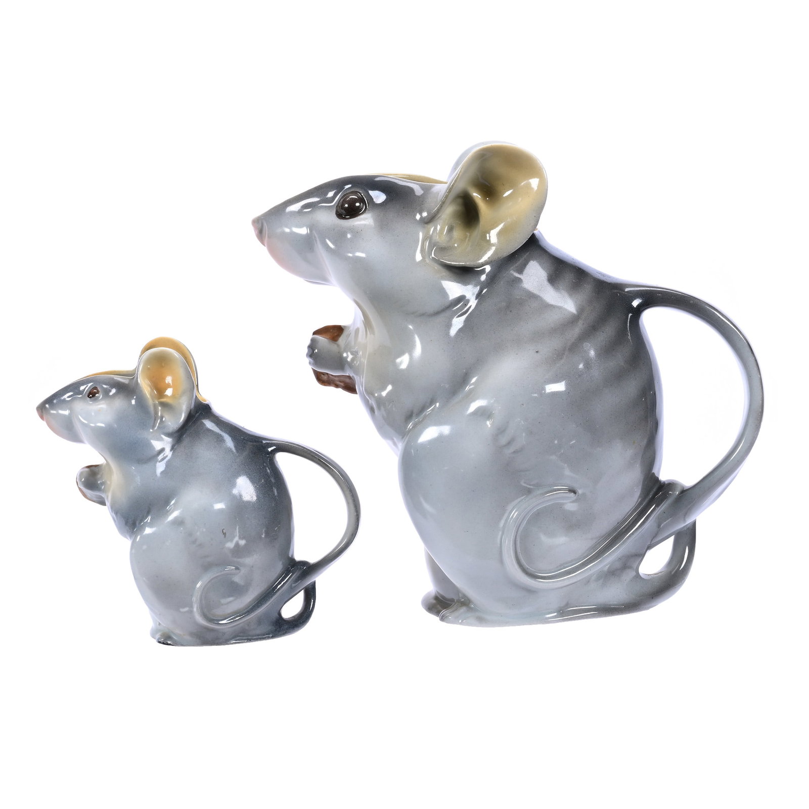 Figural Mouse Pitcher & Creamer, Unmarked Royal Bayreuth (1 of 3)