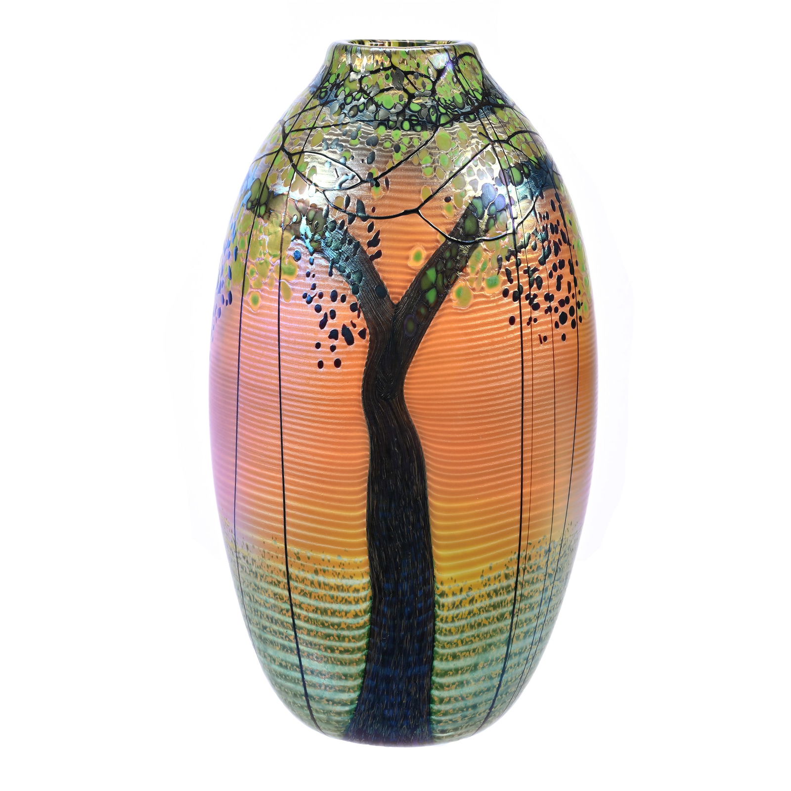 Contemporary Ovoid Vase Titled "Golden Wood II", Dated 2006, Attributed To Orient & Flume (1 of 4)