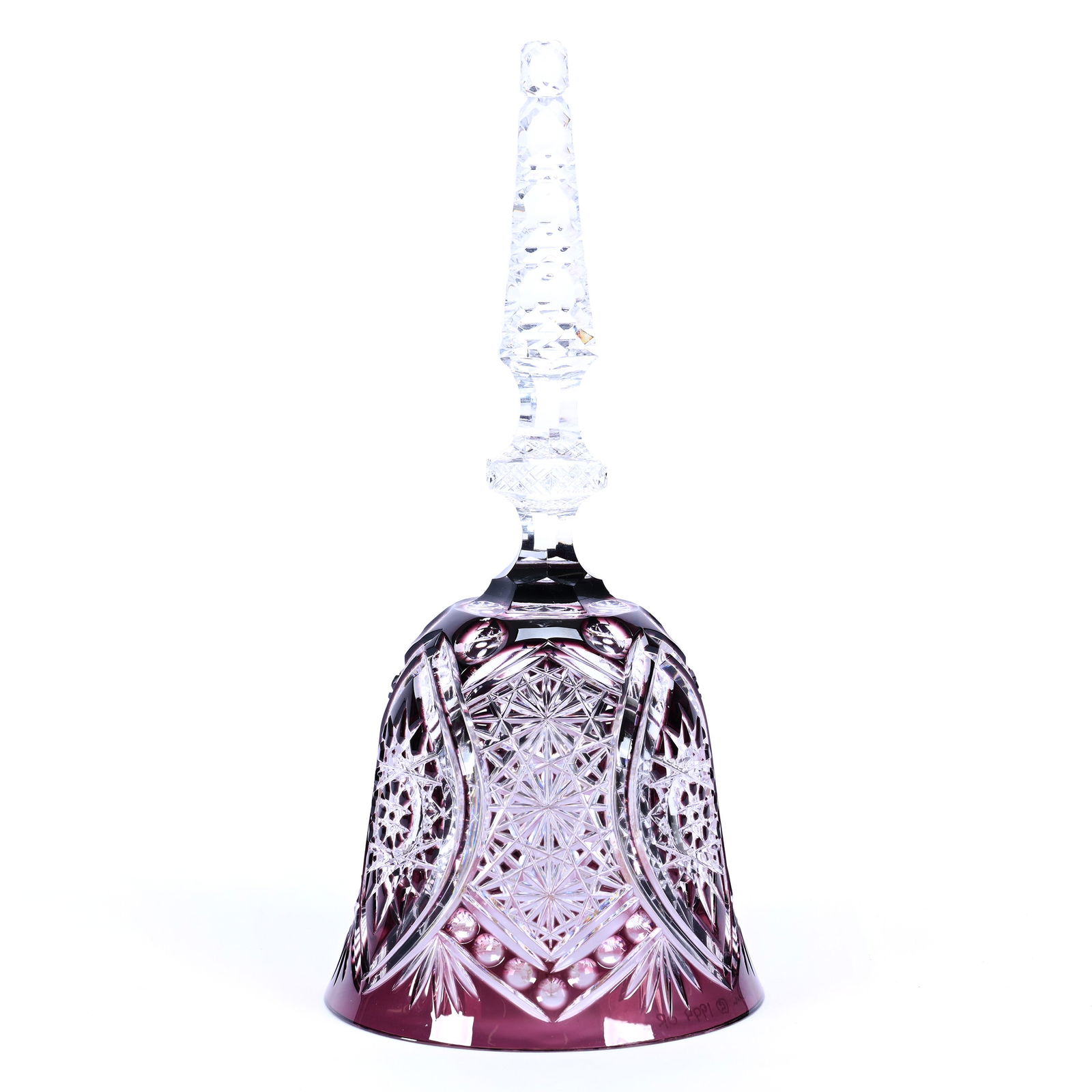 Dinner Bell Signed Pepi Herrmann Amethyst Cut To Clear Crystal (1 of 4)