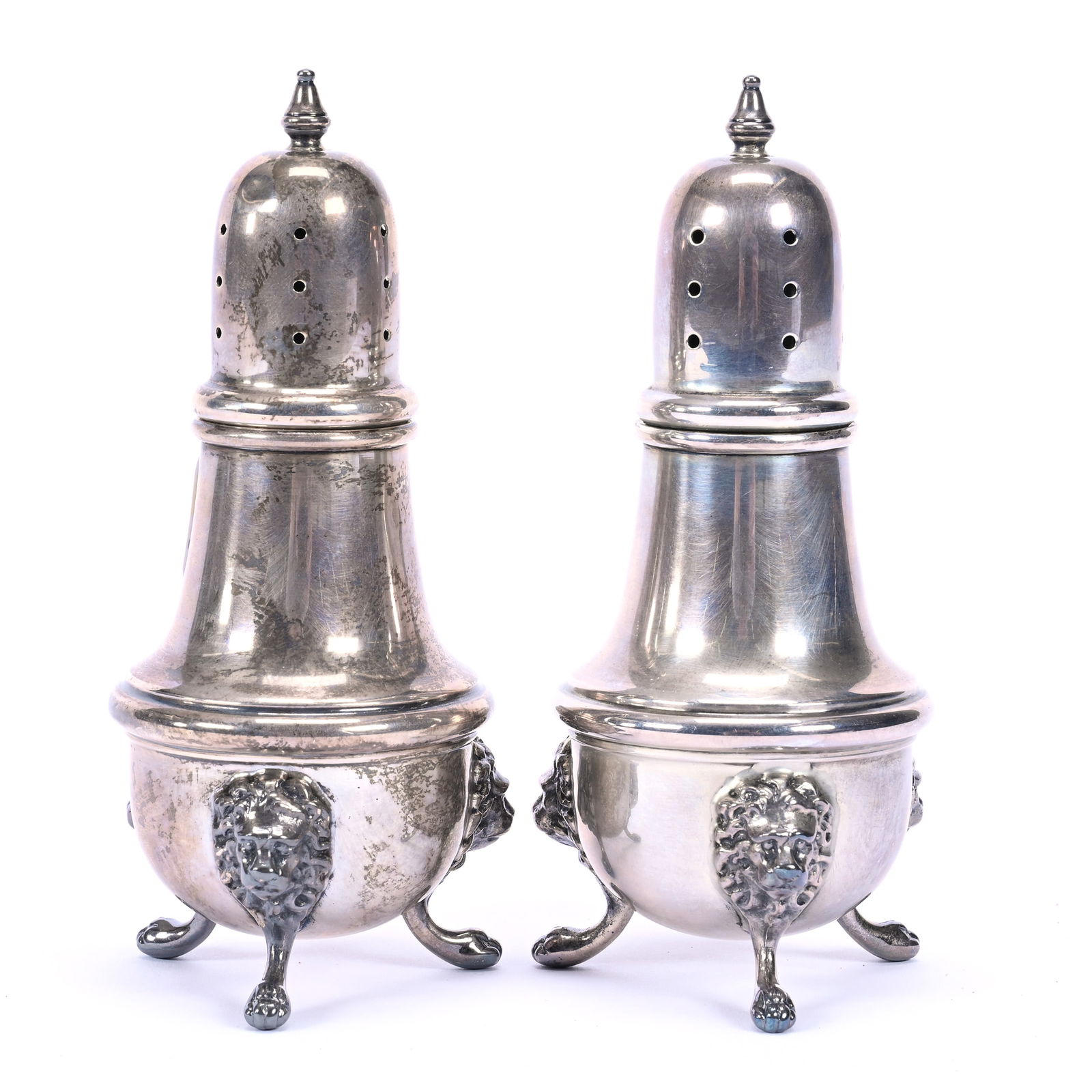 Pair Salt & Pepper Shakers Marked Poole Sterling Silver (1 of 3)