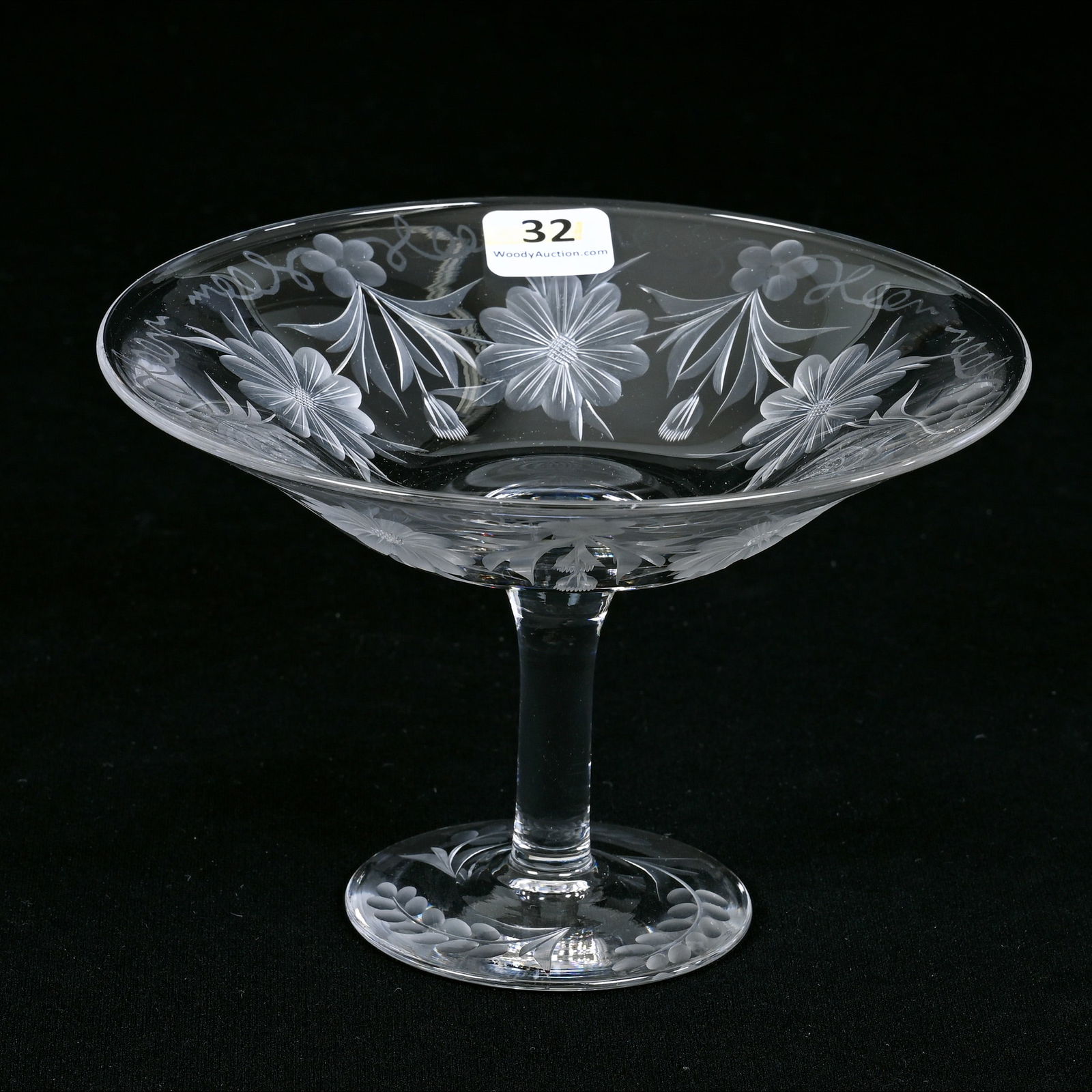 Tazza, American Brilliant Cut Glass, Signed Tuthill Phlox Pattern (1 of 2)