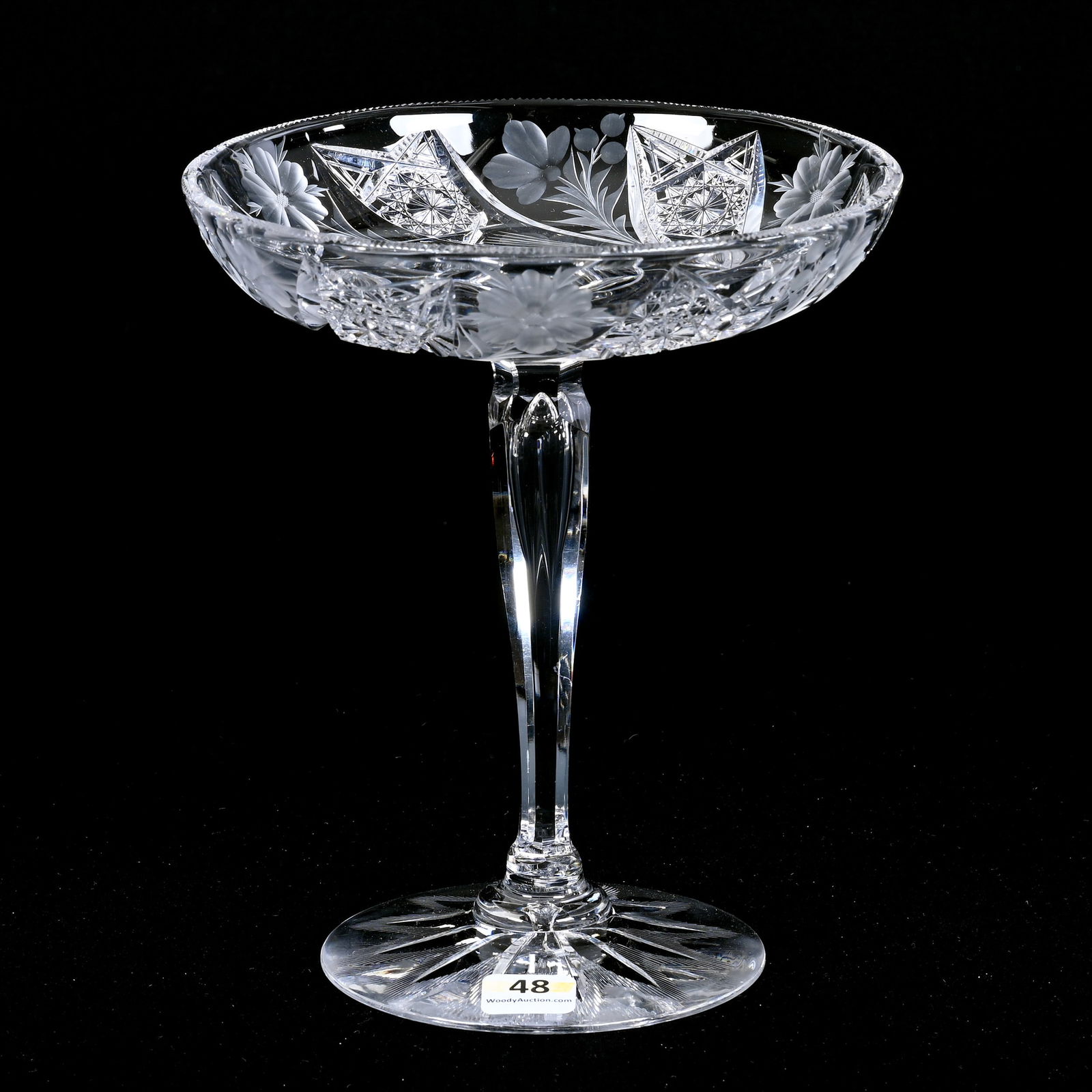 Compote, American Brilliant Cut Glass, Signed Tuthill Primrose Pattern (1 of 3)