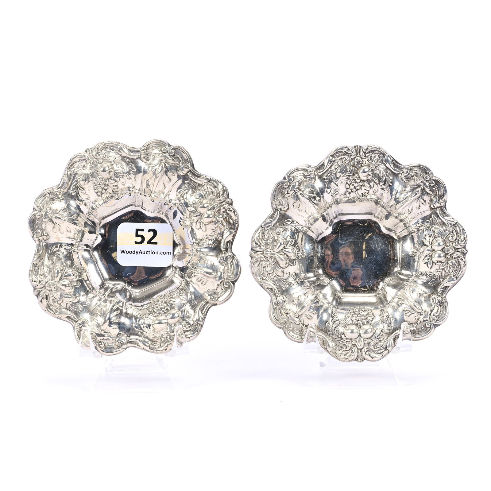 Pair Individual Salt Dips, Sterling Silver Marked Francis 1st Pattern By Reed & Barton #X569 (1 of 3)