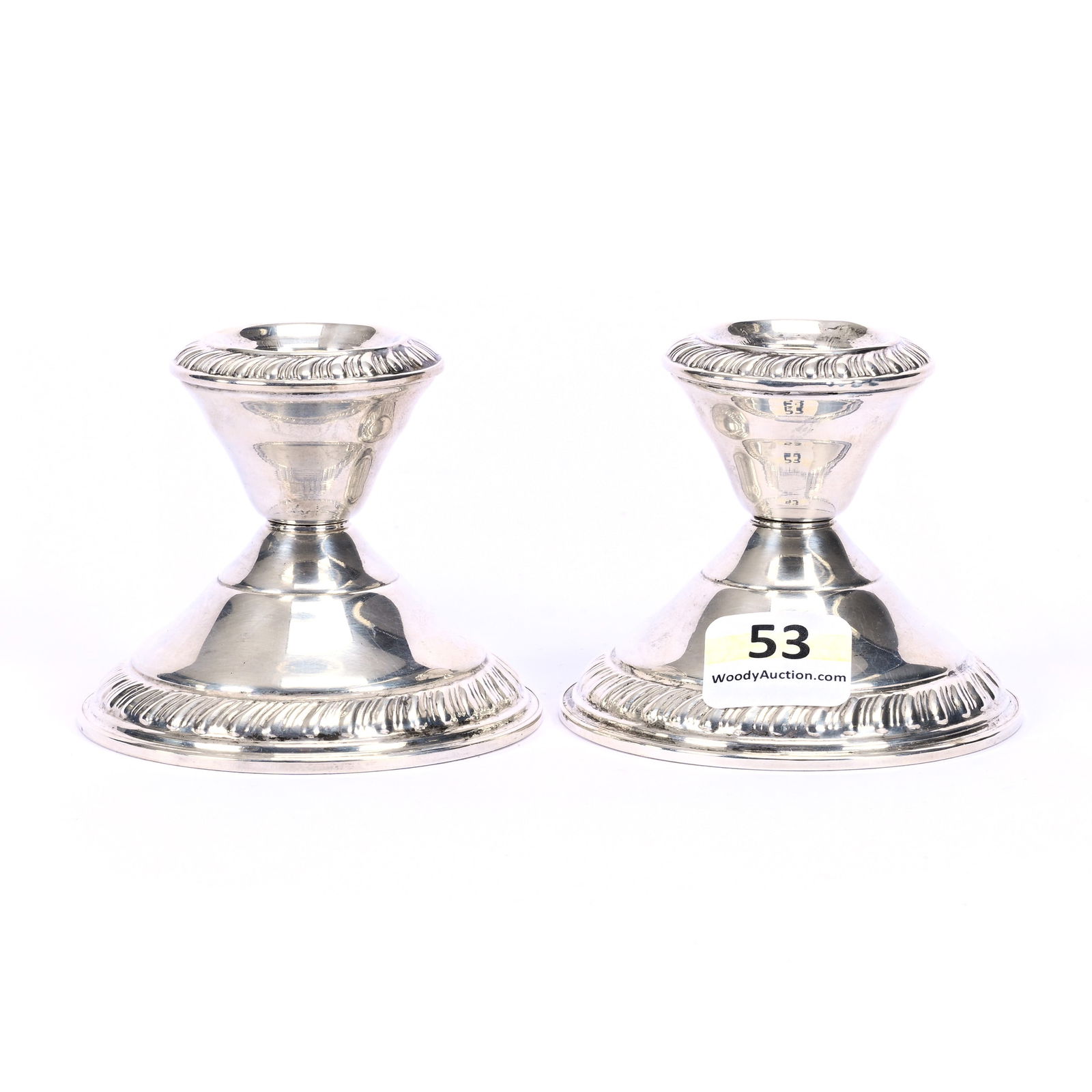 Pair Candlesticks Marked Sterling Silver (1 of 4)