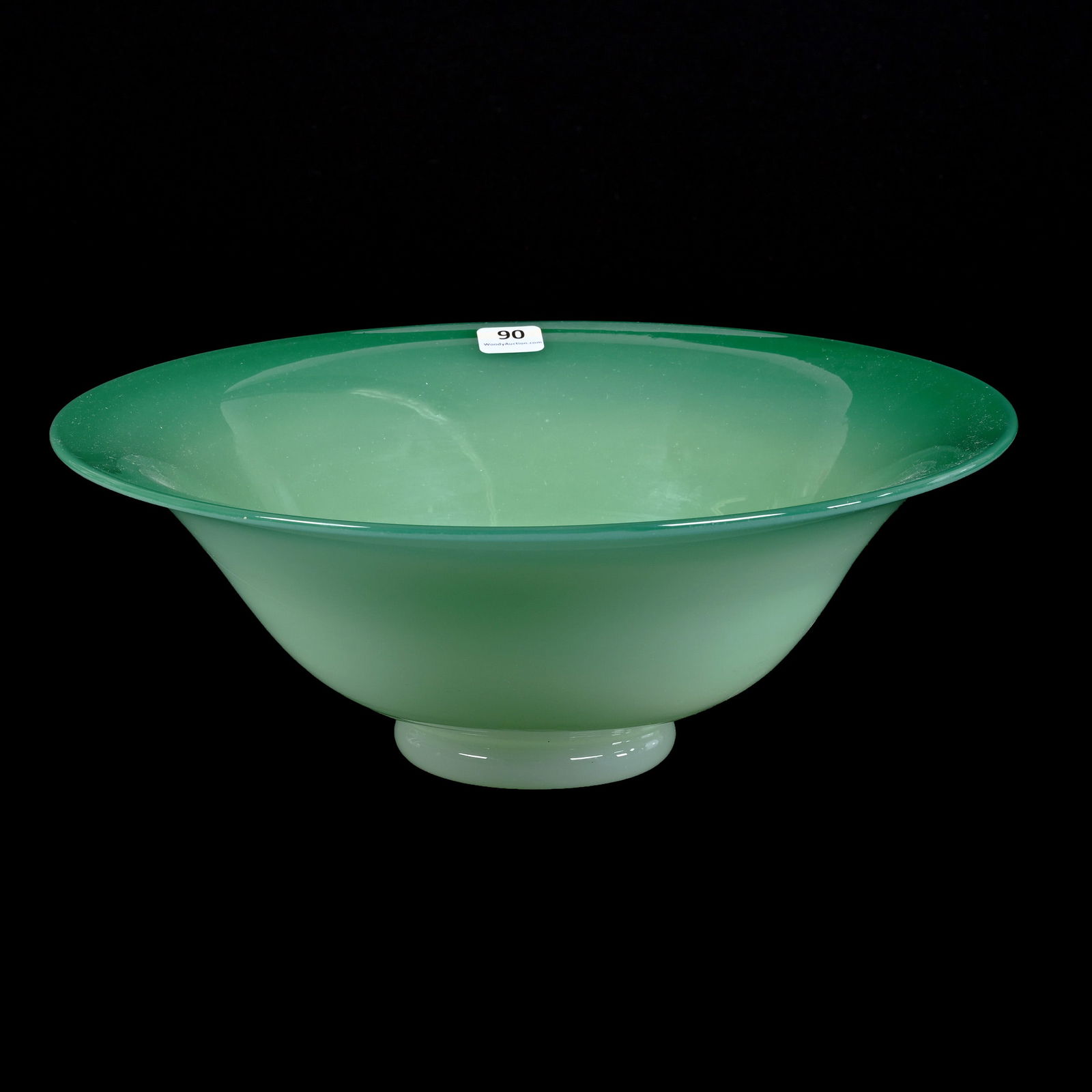 Bowl, Green Jade Art Glass By Steuben, Nice Quality (1 of 2)