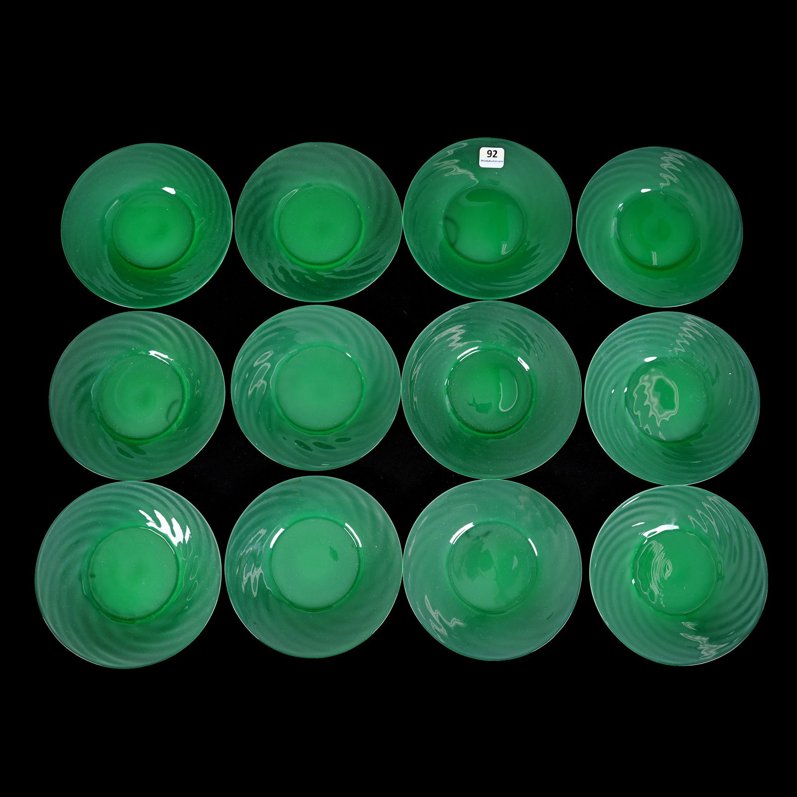 (12) Plates, Green Jade Art Glass By Steuben (1 of 3)