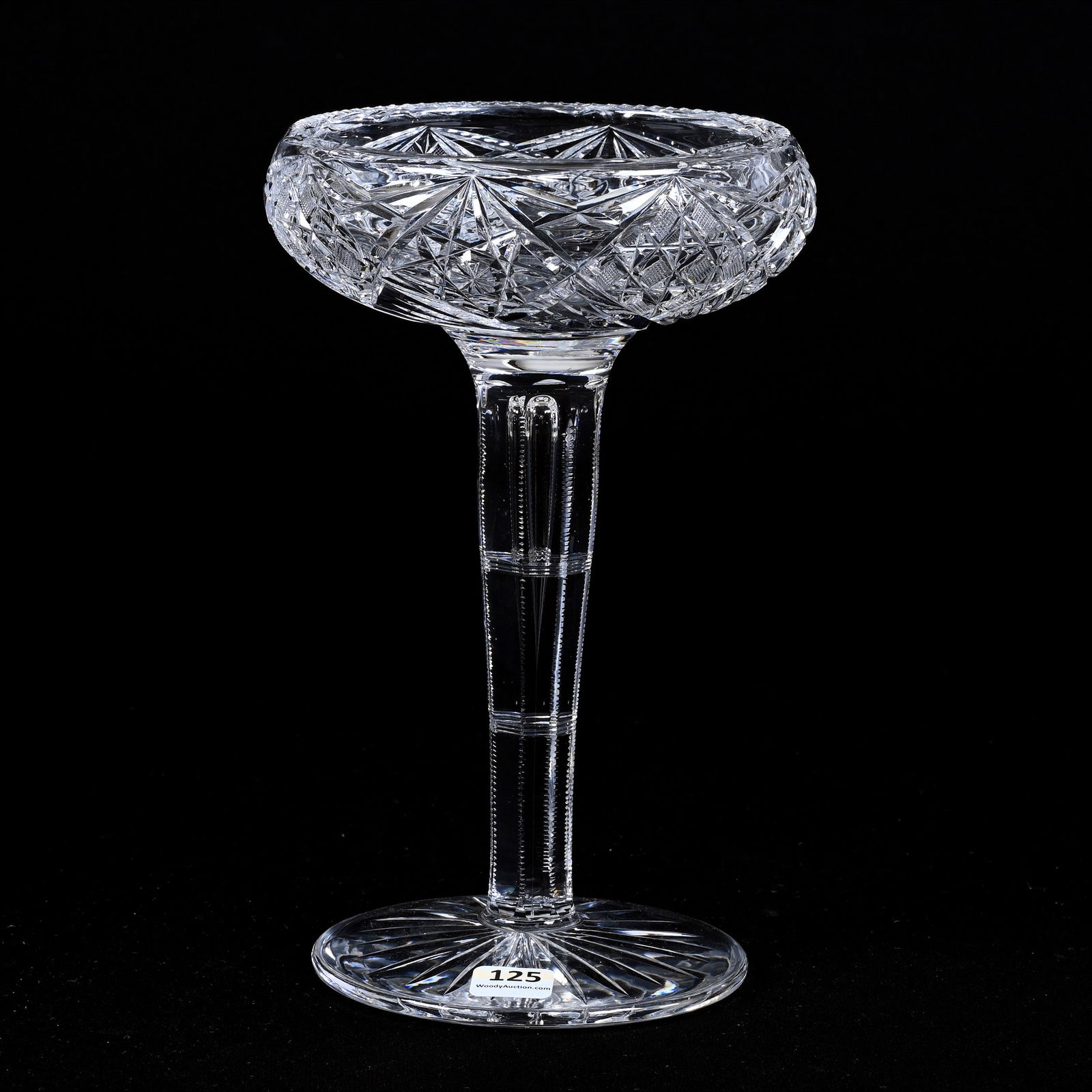 Compote, Rolled Rim, American Brilliant Cut Glass, Signed Almay & Thomas (1 of 3)