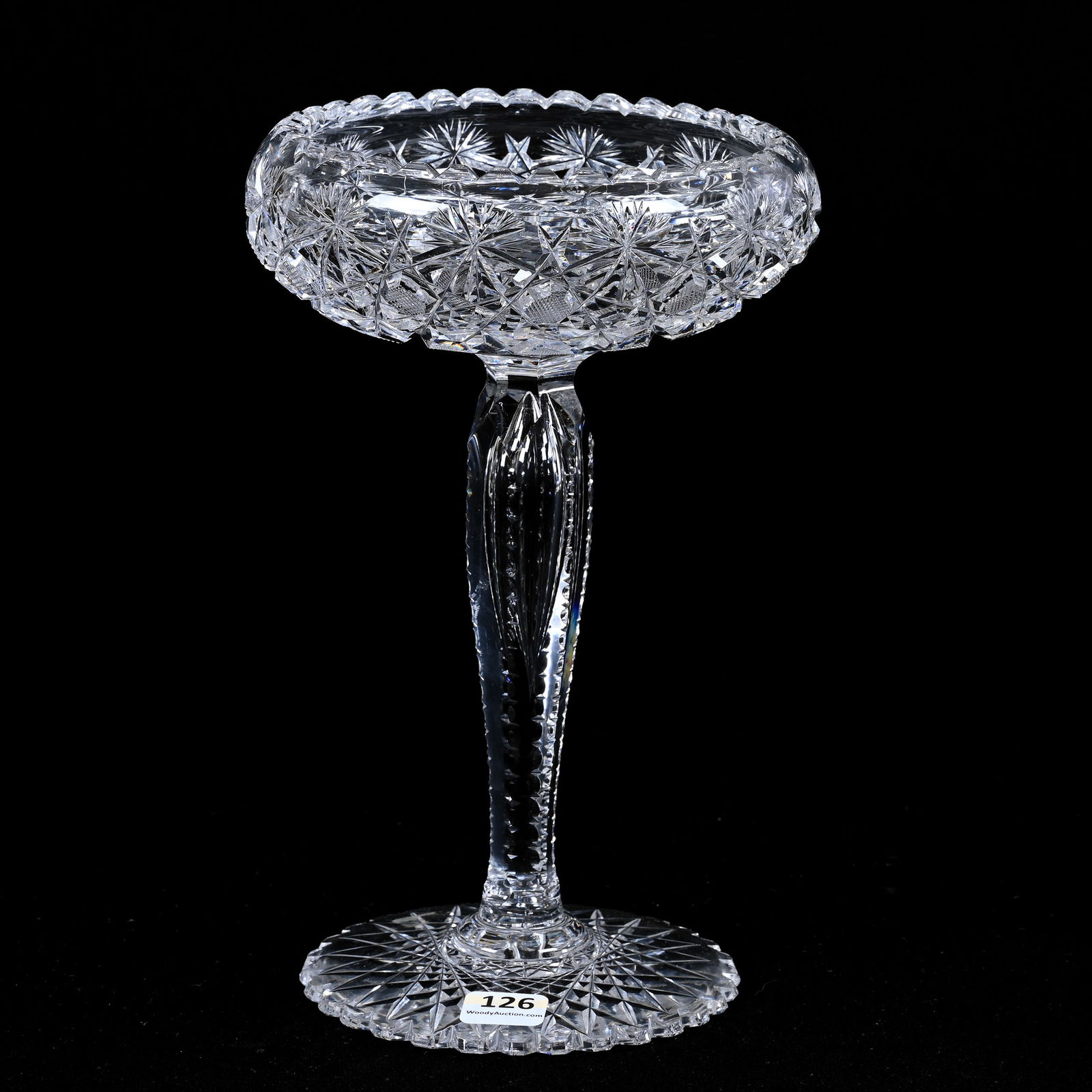 Compote, Rolled Rim, American Brilliant Cut Glass (1 of 3)