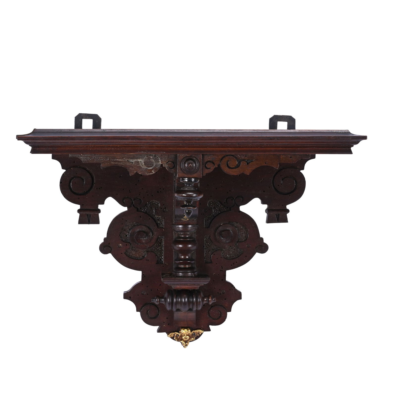 Clock Shelf, German Walnut, Gilt Metal Highlights (1 of 3)