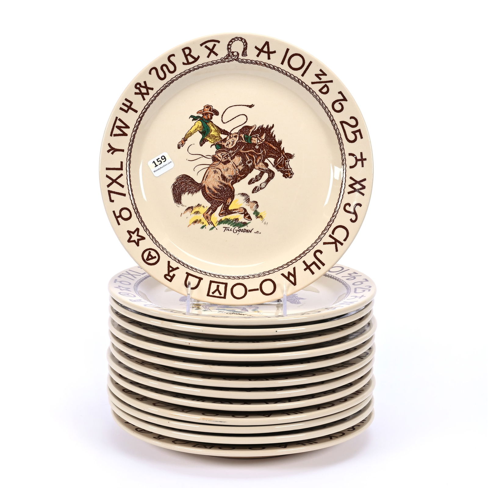 (13) Plates, Original Westward Ho Rodeo Pattern By Wallace China, Till Goodan Designs (1 of 5)