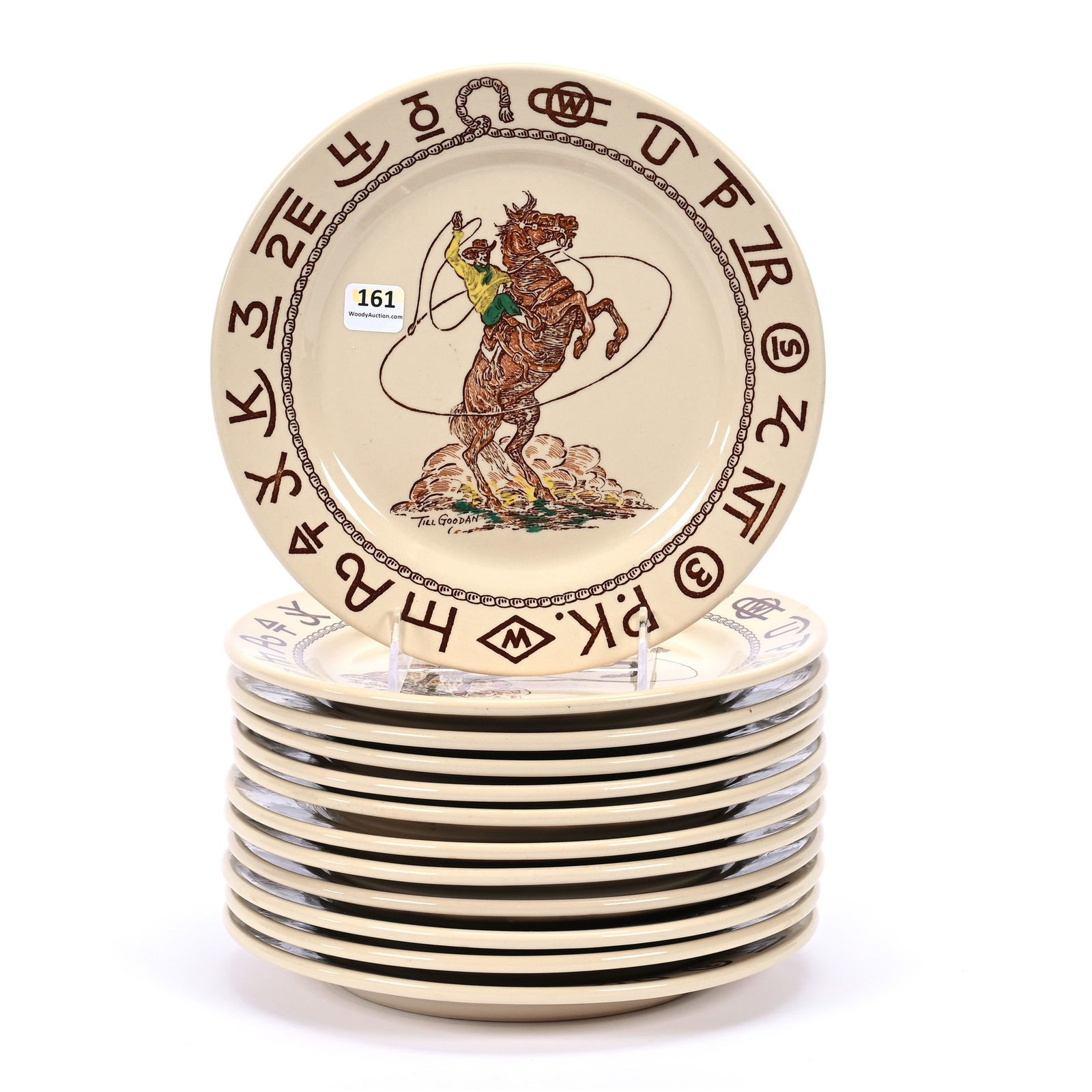 (12) Plates, Original Westward Ho Rodeo Pattern By Wallace China, Till Goodan Designs (1 of 6)