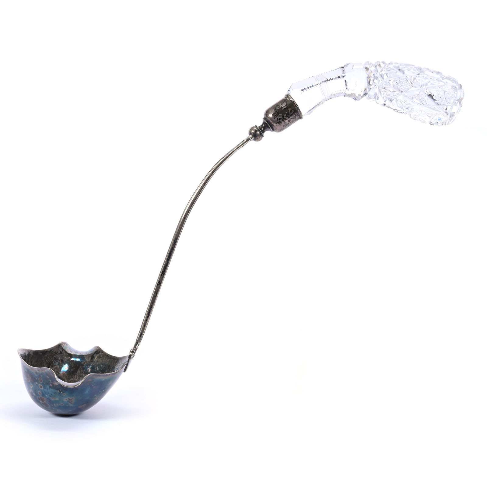 Punch Ladle, American Brilliant Cut Glass Handle With Well Cut Hobstar, Zipper & Fan Motif (1 of 3)